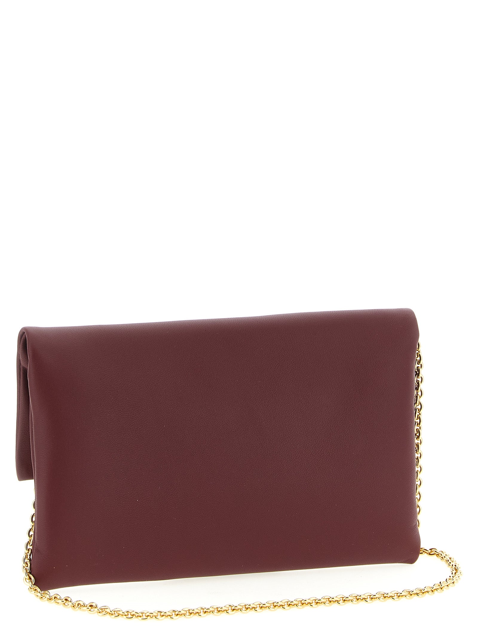 Fendi Bordeaux Lamb Leather Clutch Women's Bag