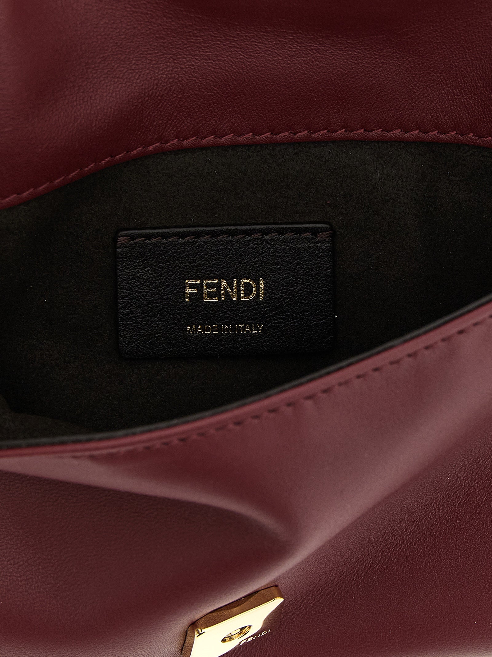 Fendi Bordeaux Lamb Leather Clutch Women's Bag