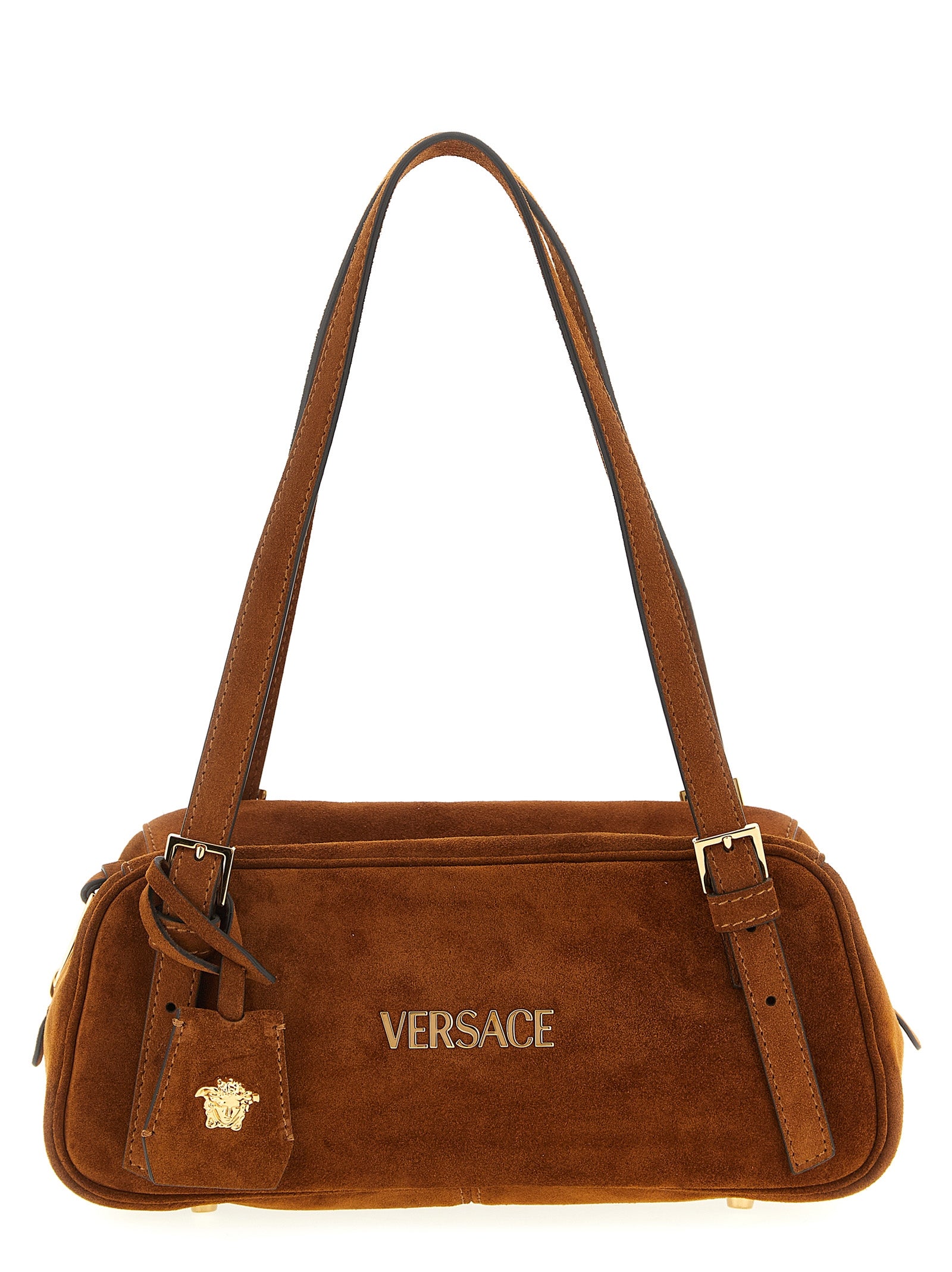 Versace Brown Calfskin Shoulder Women's Bag