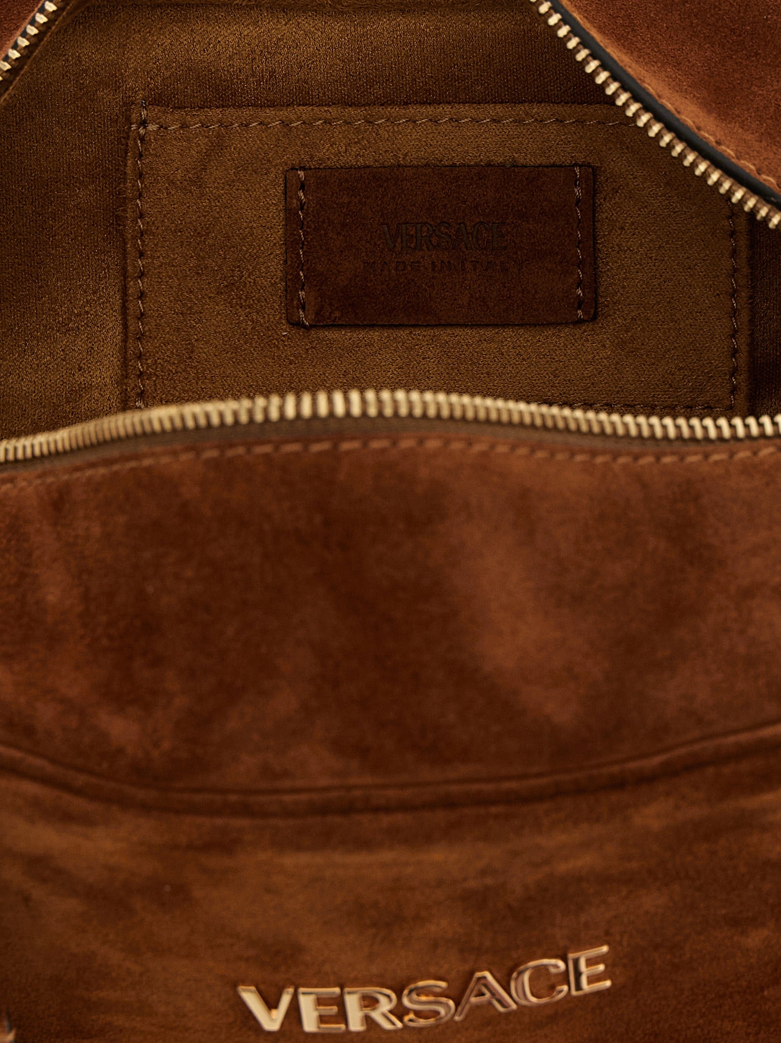 Versace Brown Calfskin Shoulder Women's Bag