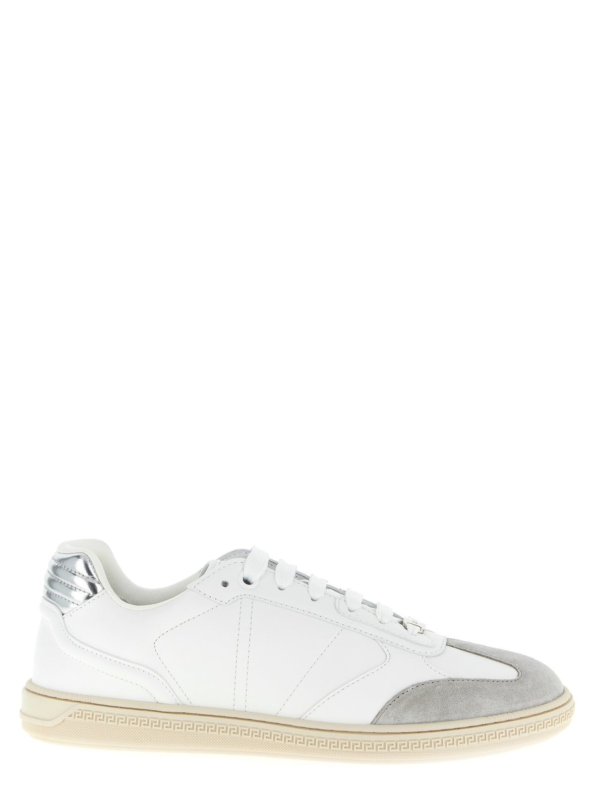 Versace White Calfskin Low Top Men's Sneakers