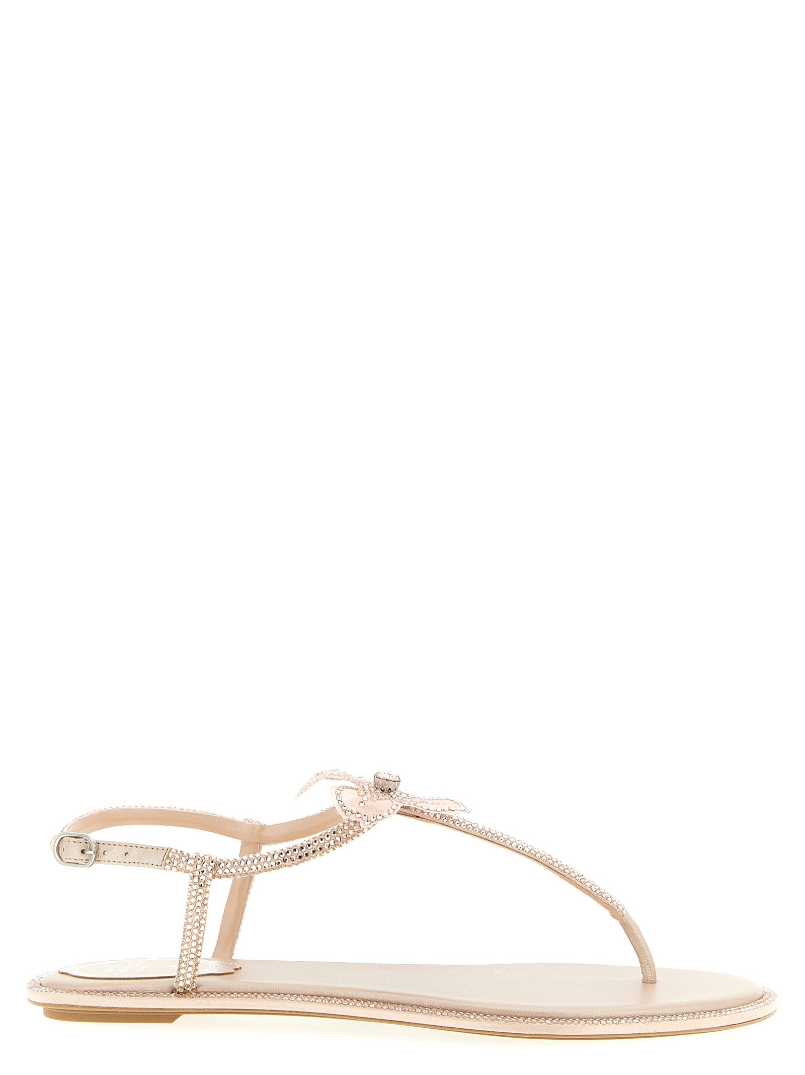 RENE CAOVILLA Multicolor Glass Flat Women's Sandals