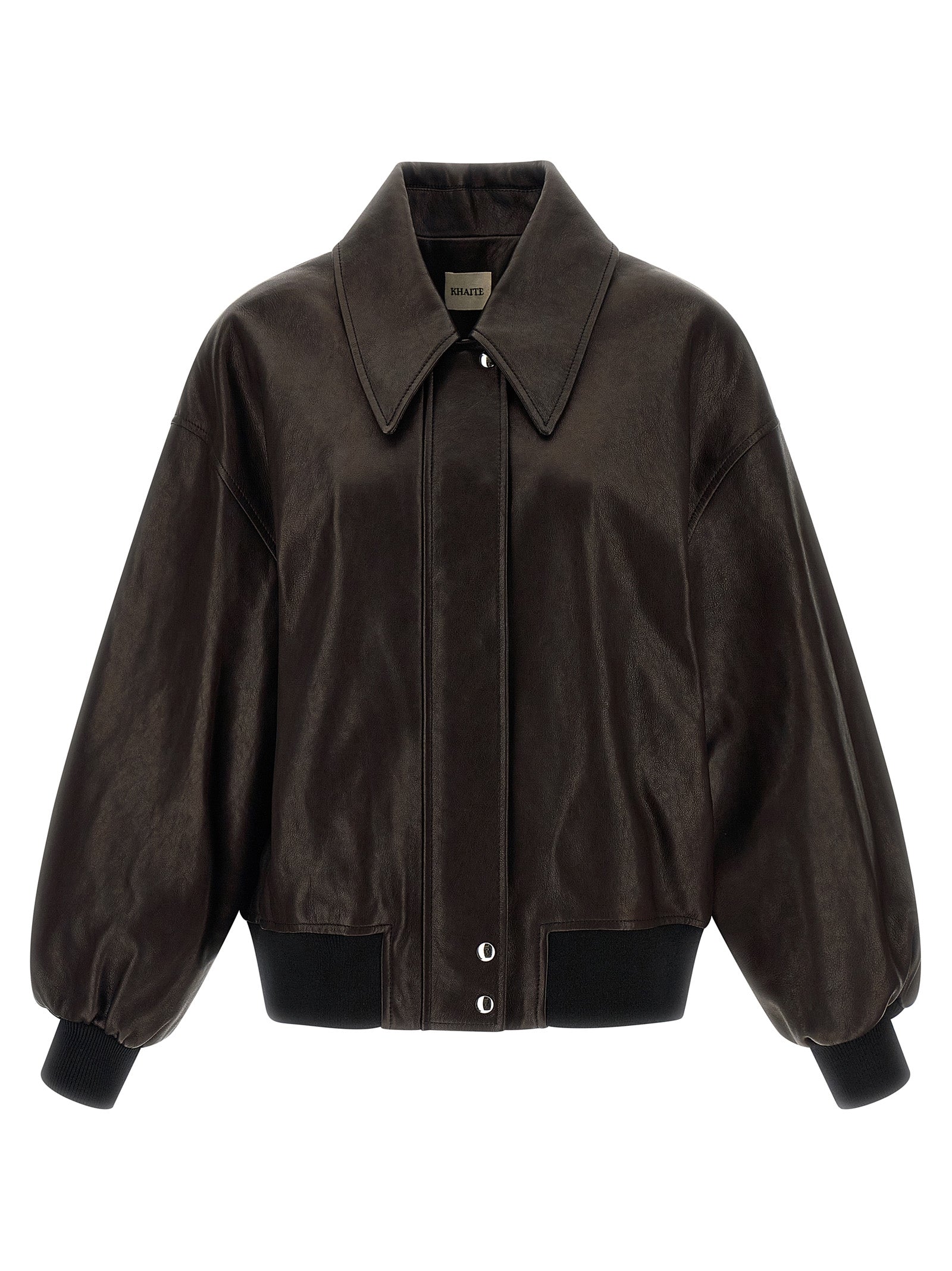 Khaite Brown Lamb Leather Leather Women's Jacket
