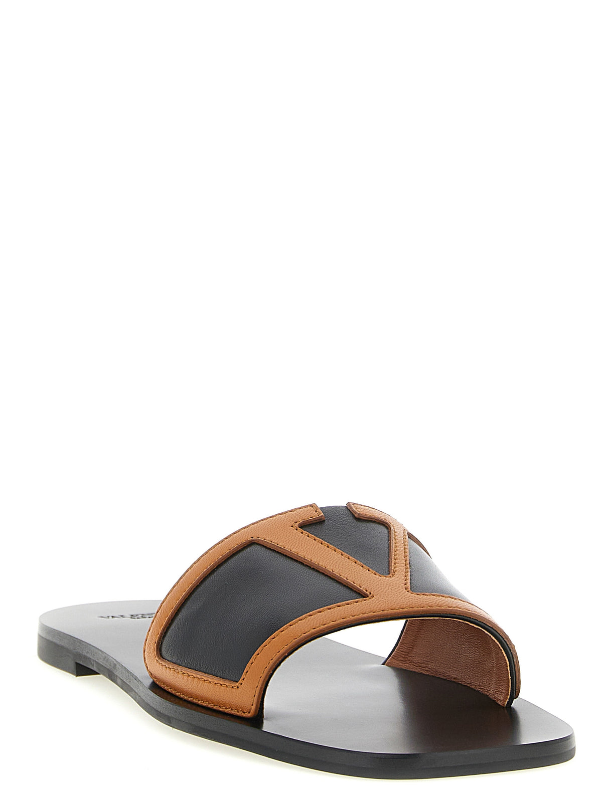 Valentino Garavani Brown Lamb Leather Women's Slides