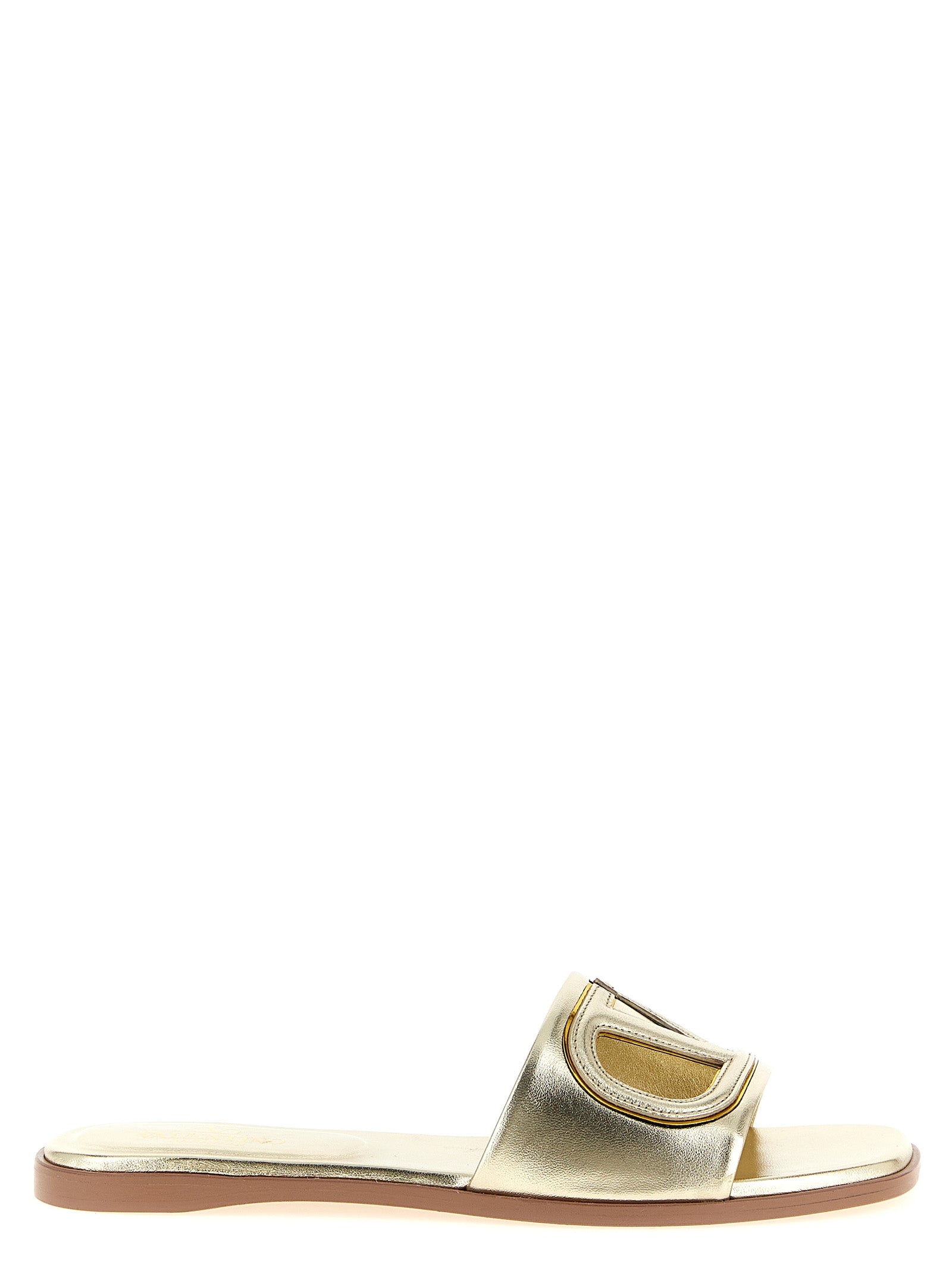Valentino Garavani Gold Calfskin Women's Slides