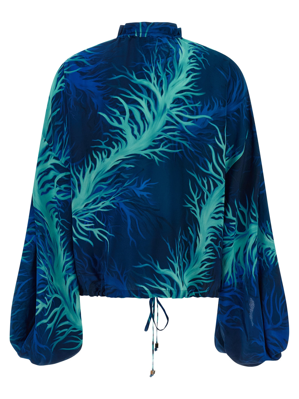 F.R.S. - FOR RESTLESS SLEEPERS Blue Silk Women's Blouse