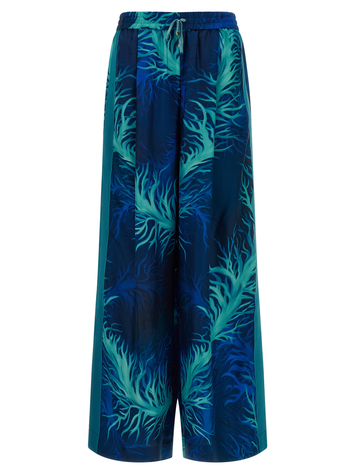 F.R.S. - FOR RESTLESS SLEEPERS Blue Silk Casual Women's Pants