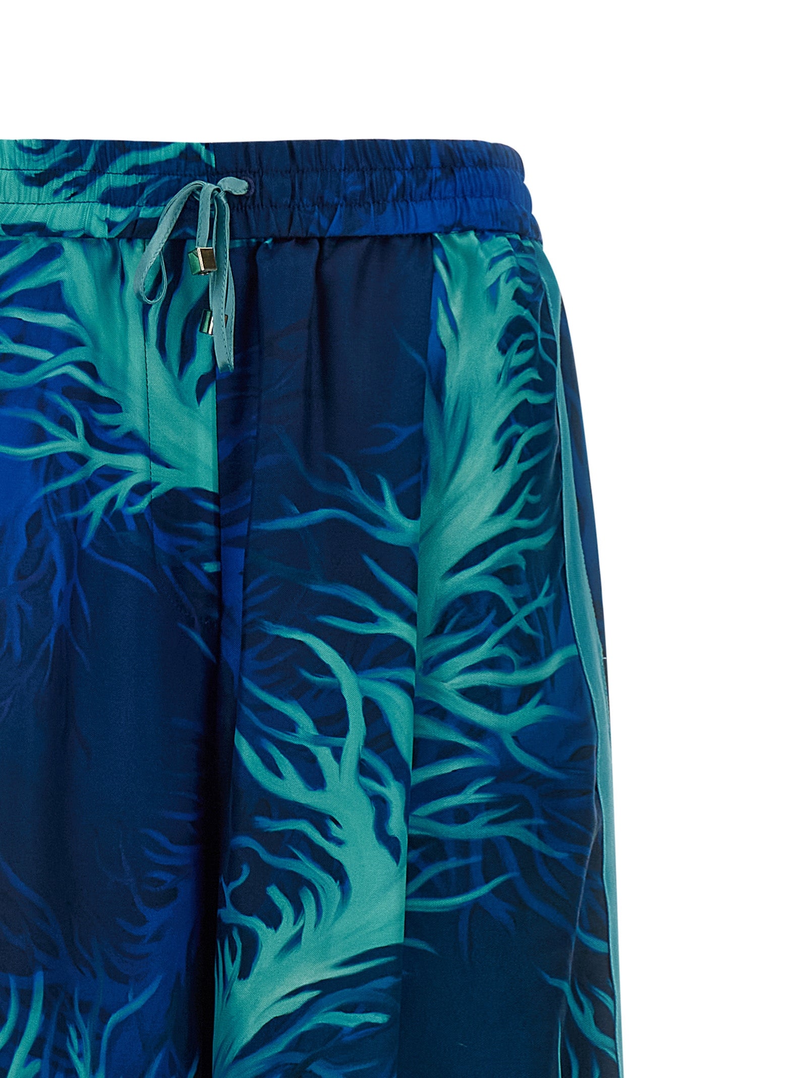 F.R.S. - FOR RESTLESS SLEEPERS Blue Silk Casual Women's Pants