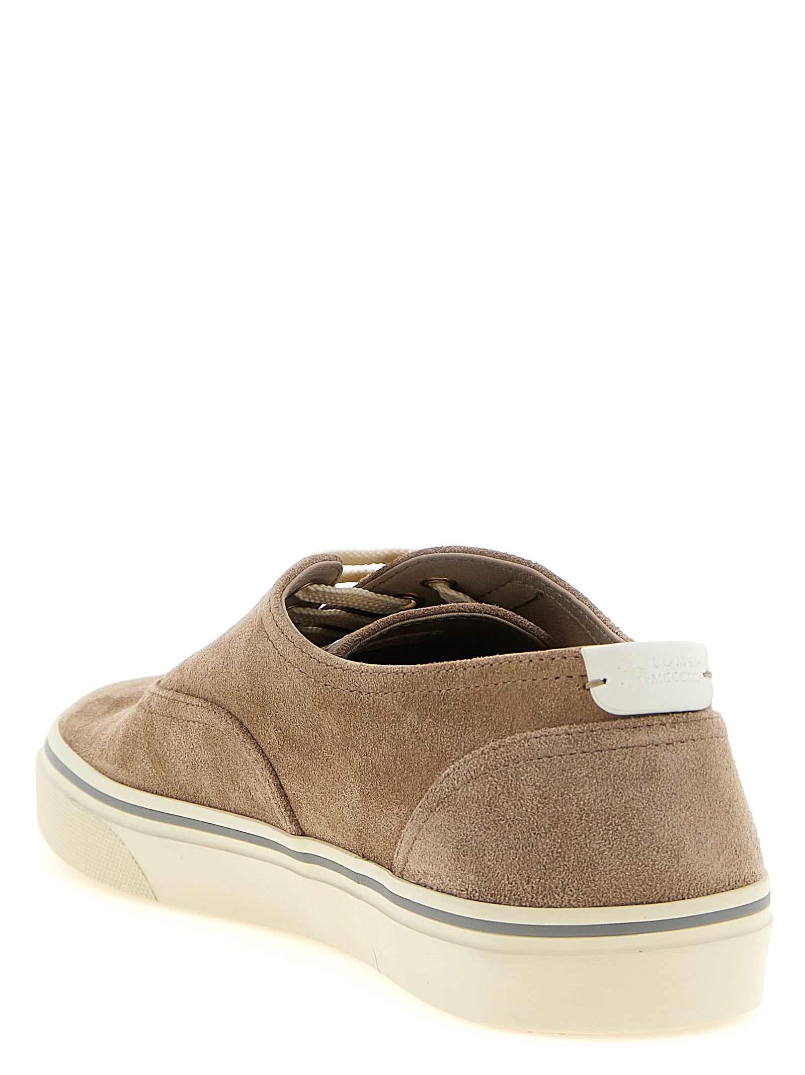 Brunello Cucinelli Beige Calfskin Low Top Men's Sneakers