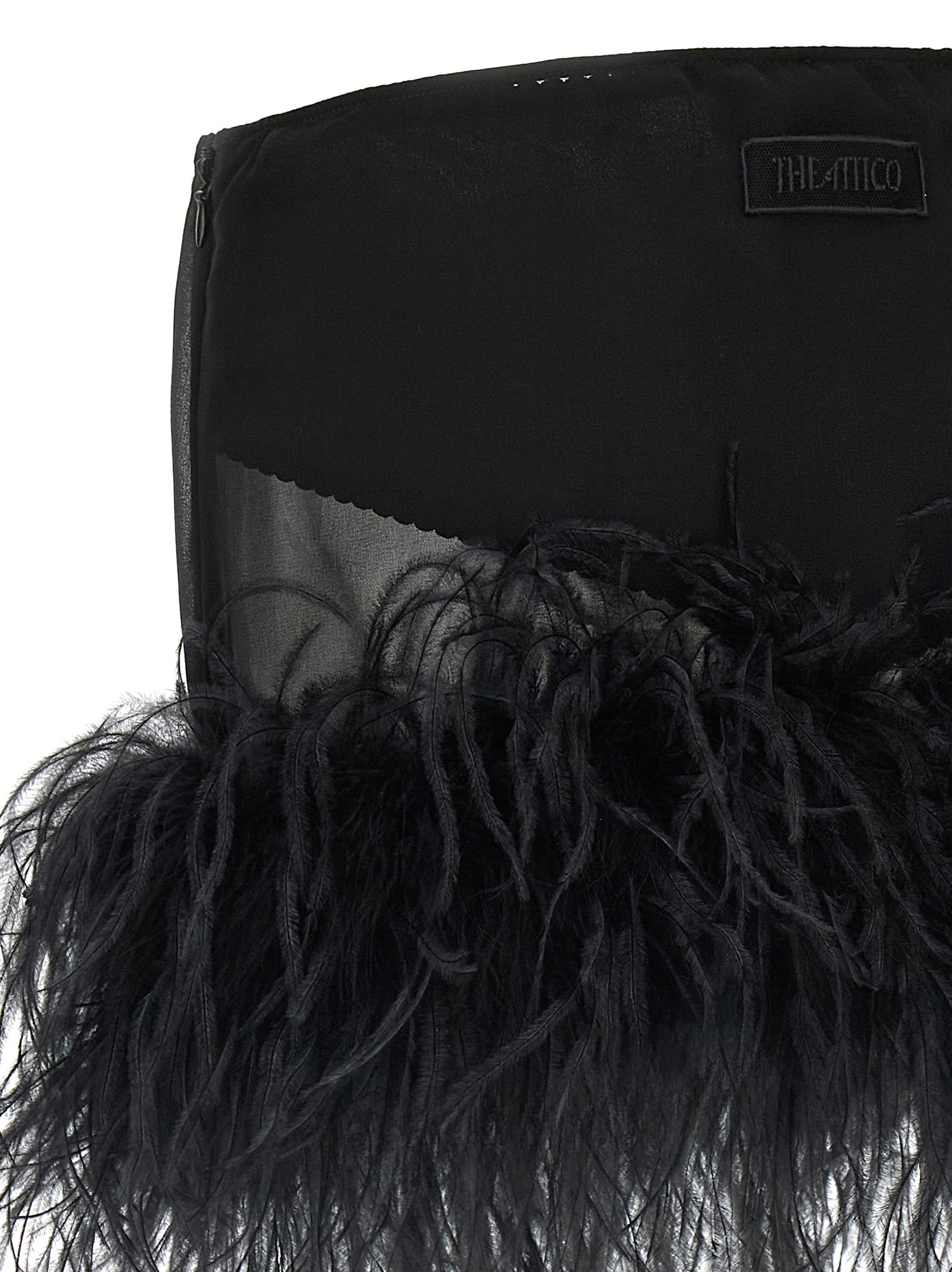 The Attico Black Polyester Long Women's Skirt