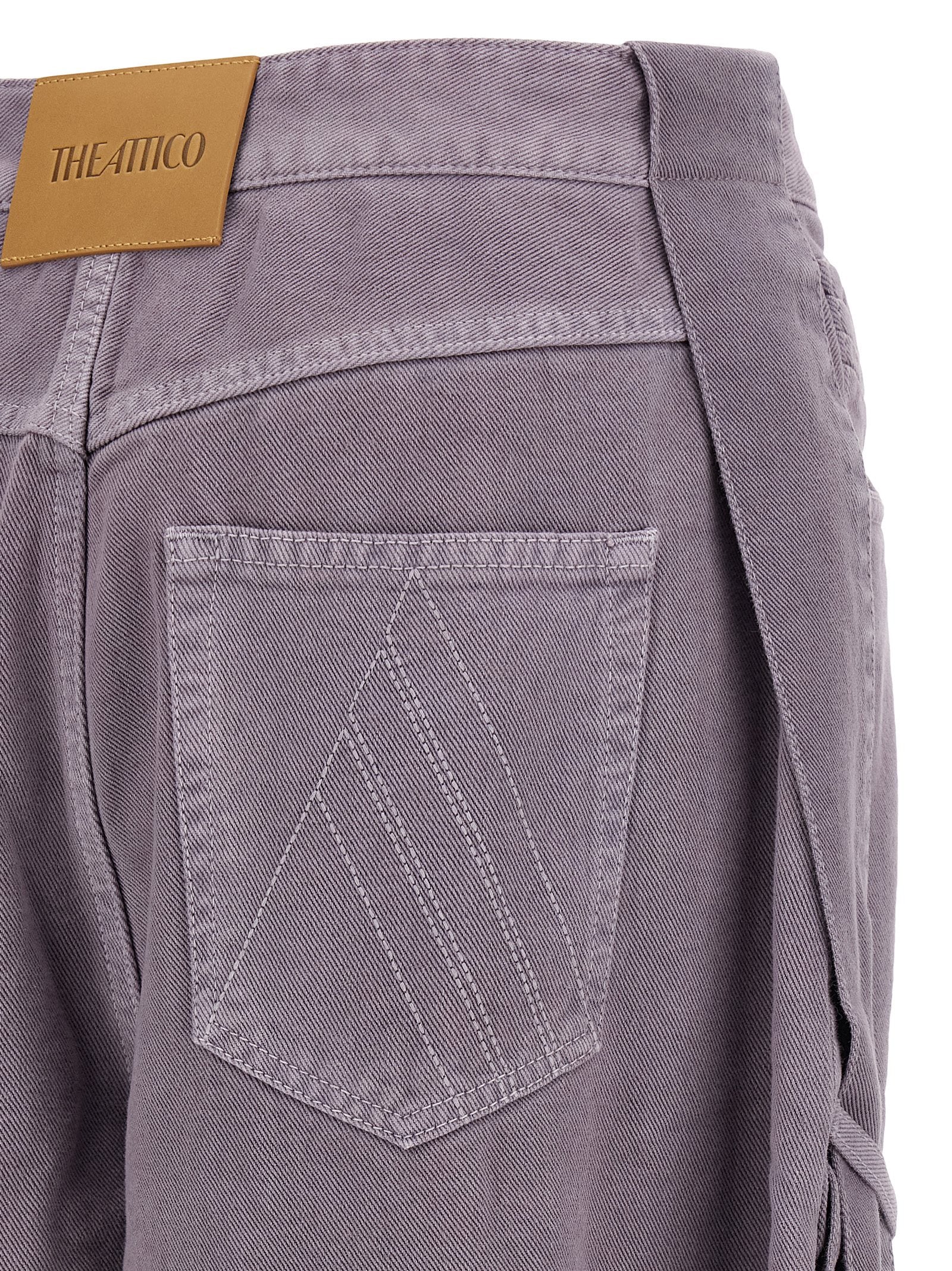 The Attico Purple Cotton Cargo Women's Pants