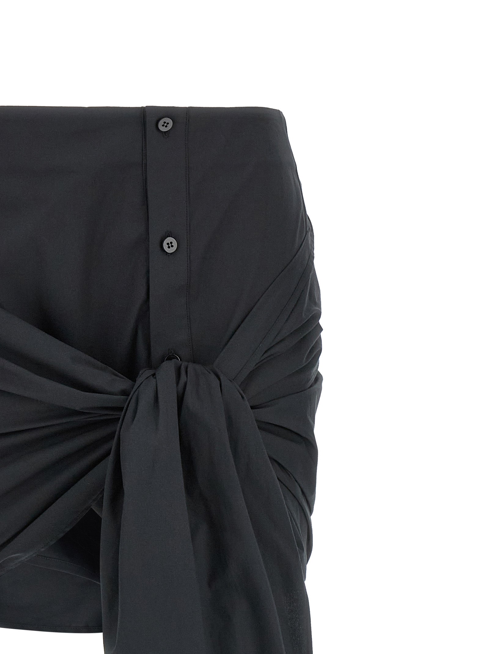 The Attico Black Cotton Long Women's Skirt