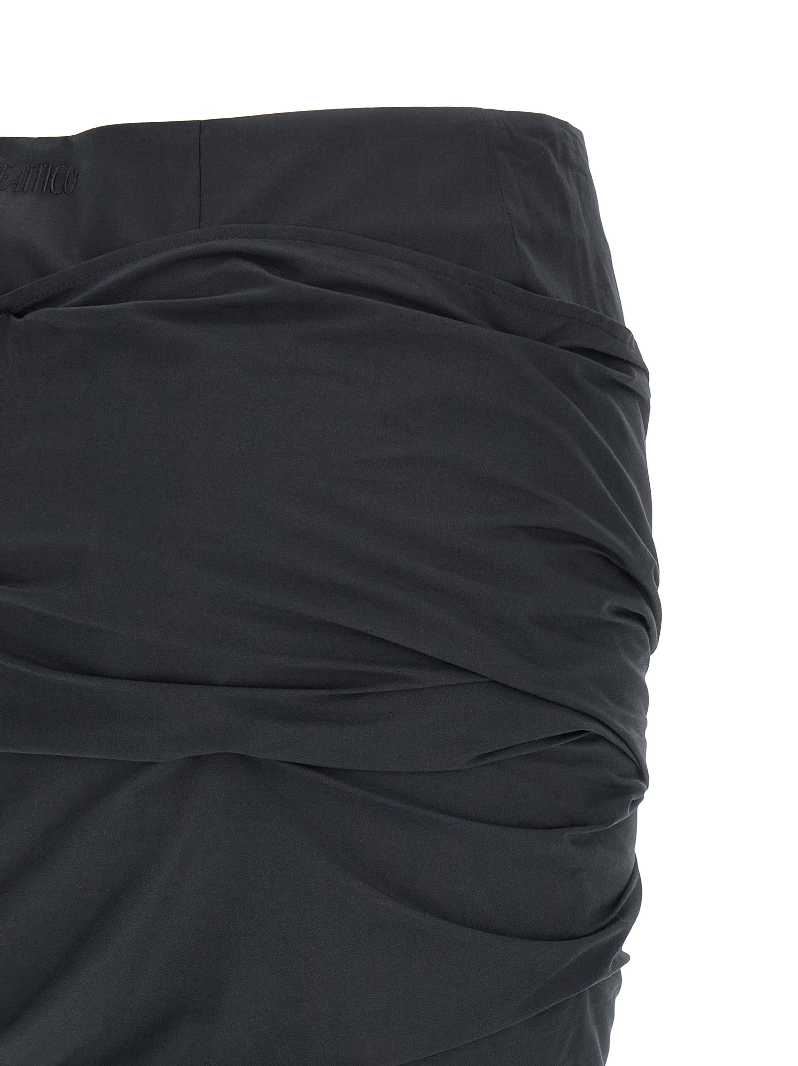 The Attico Black Cotton Long Women's Skirt