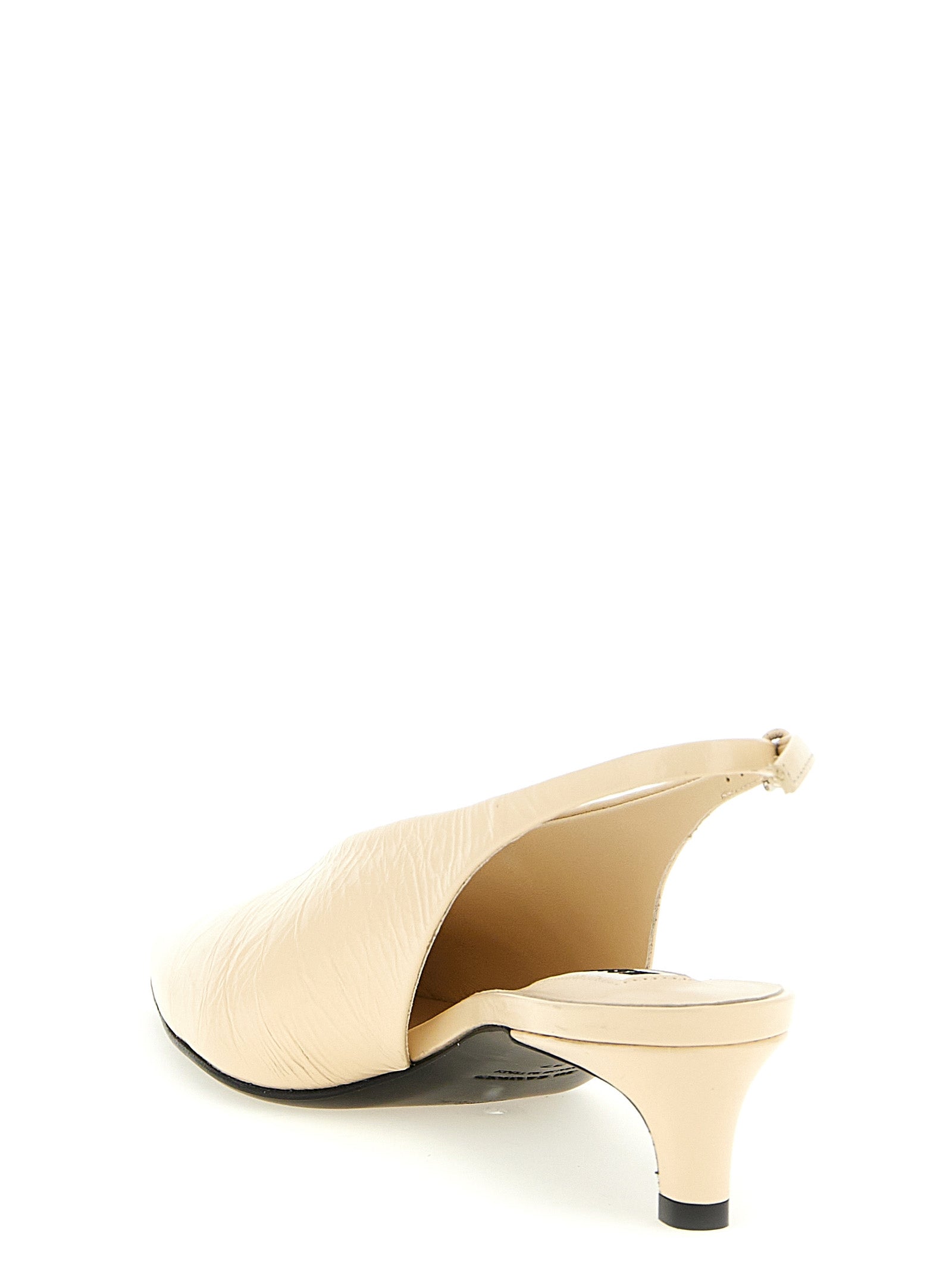 Jil Sander Beige Calfskin Mid Heel Women's Pumps