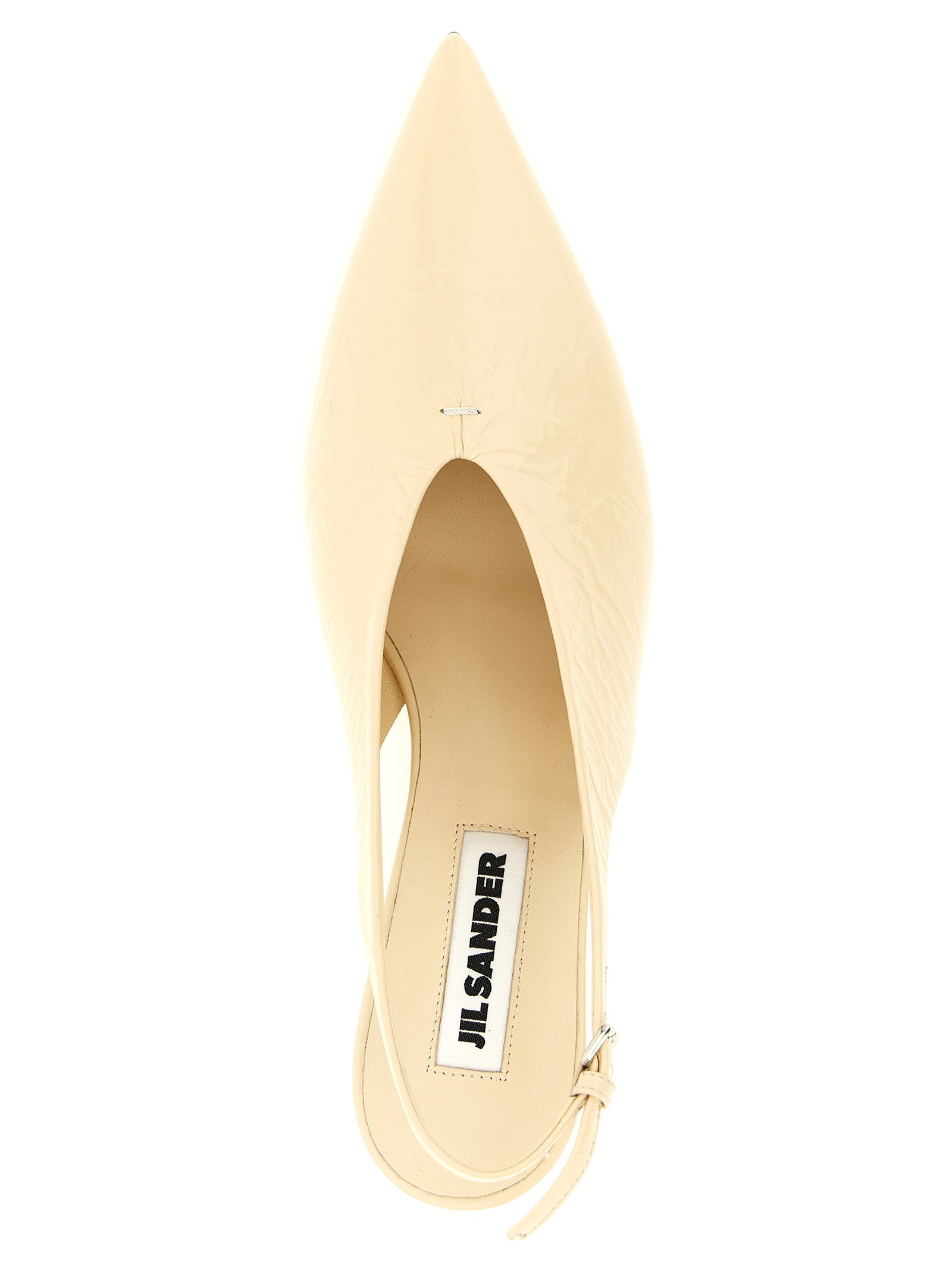 Jil Sander Beige Calfskin Mid Heel Women's Pumps