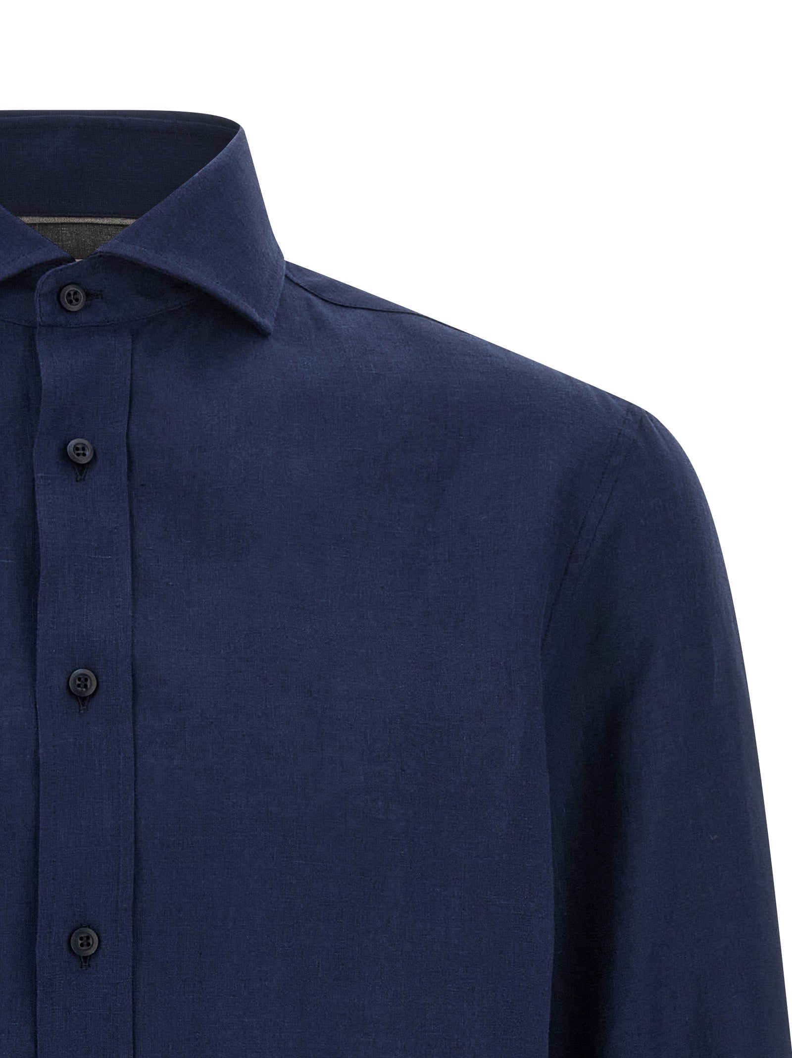 Brunello Cucinelli Blue Linen Men's Blouse