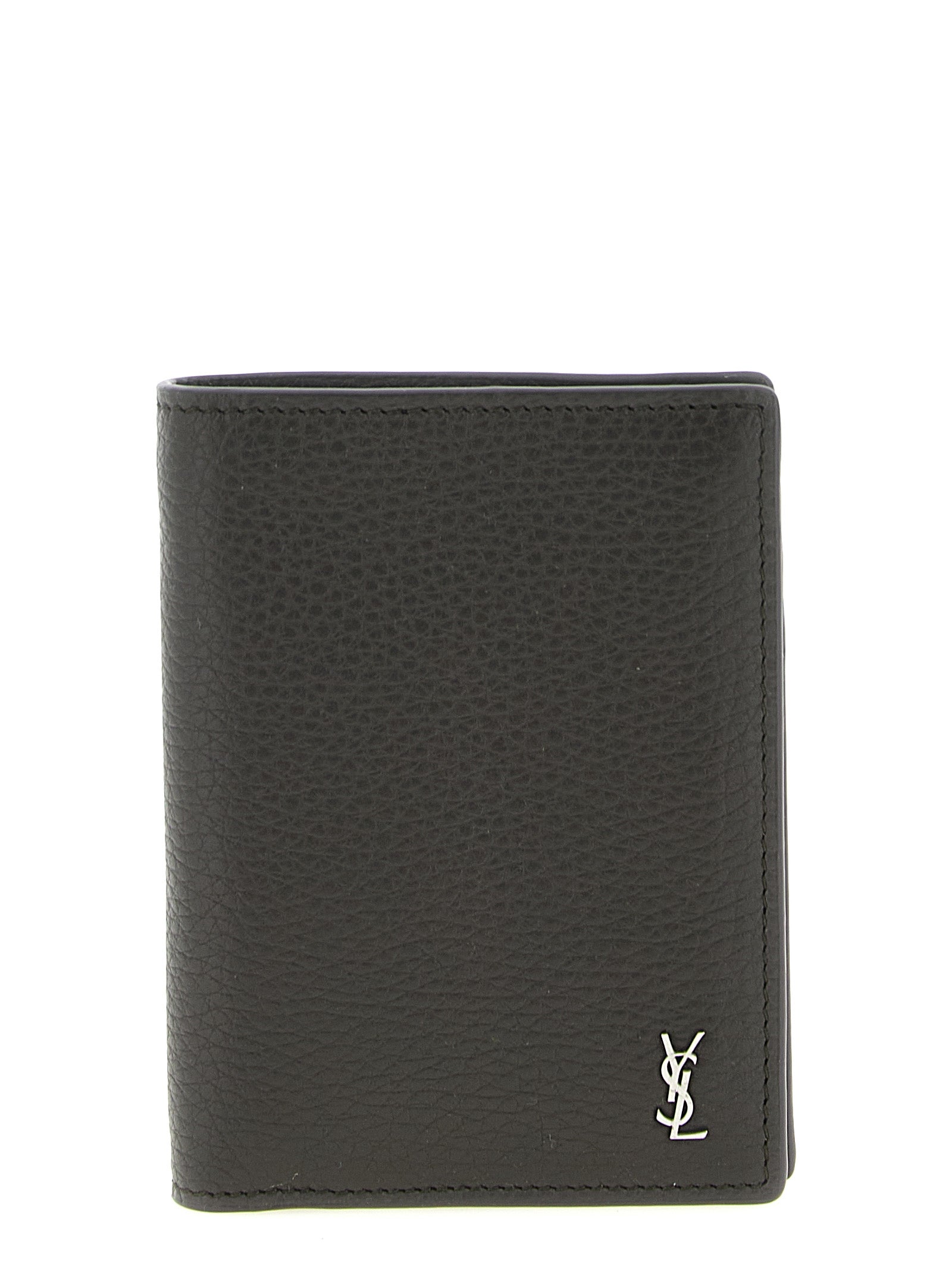 Saint Laurent Brown Calfskin Leather Men's Wallet