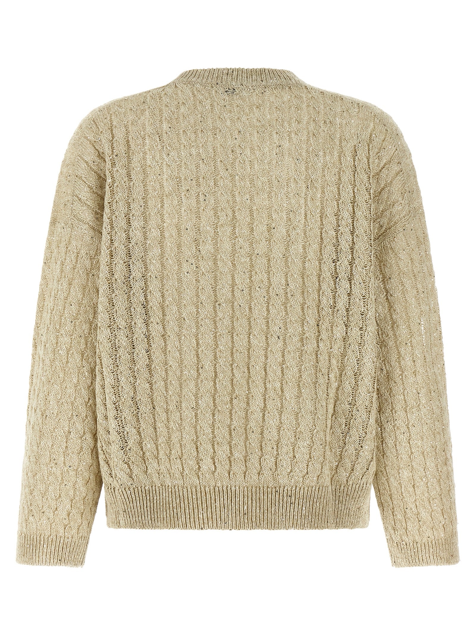 Brunello Cucinelli Beige Linen Women's Cardigan