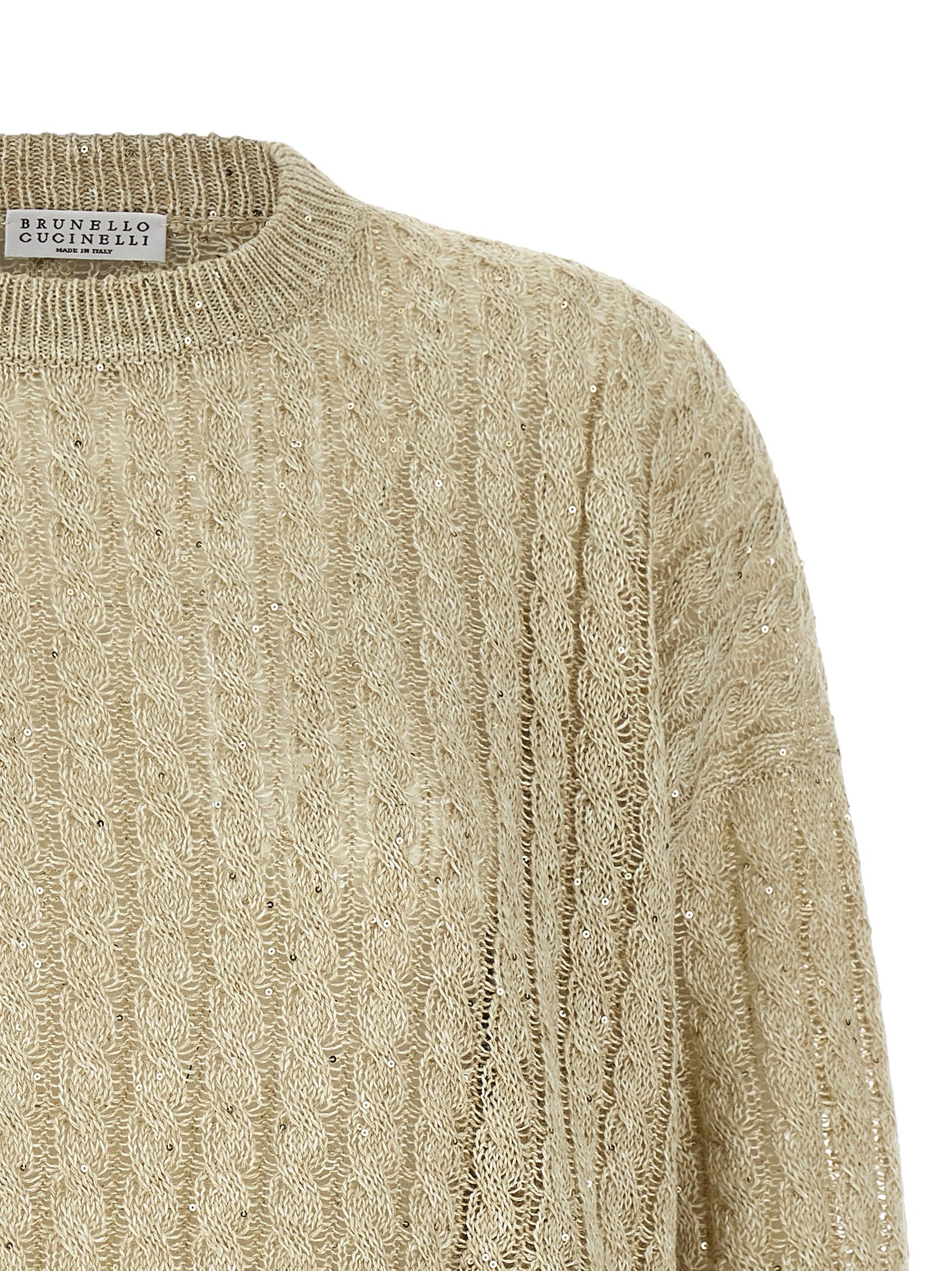 Brunello Cucinelli Beige Linen Women's Cardigan