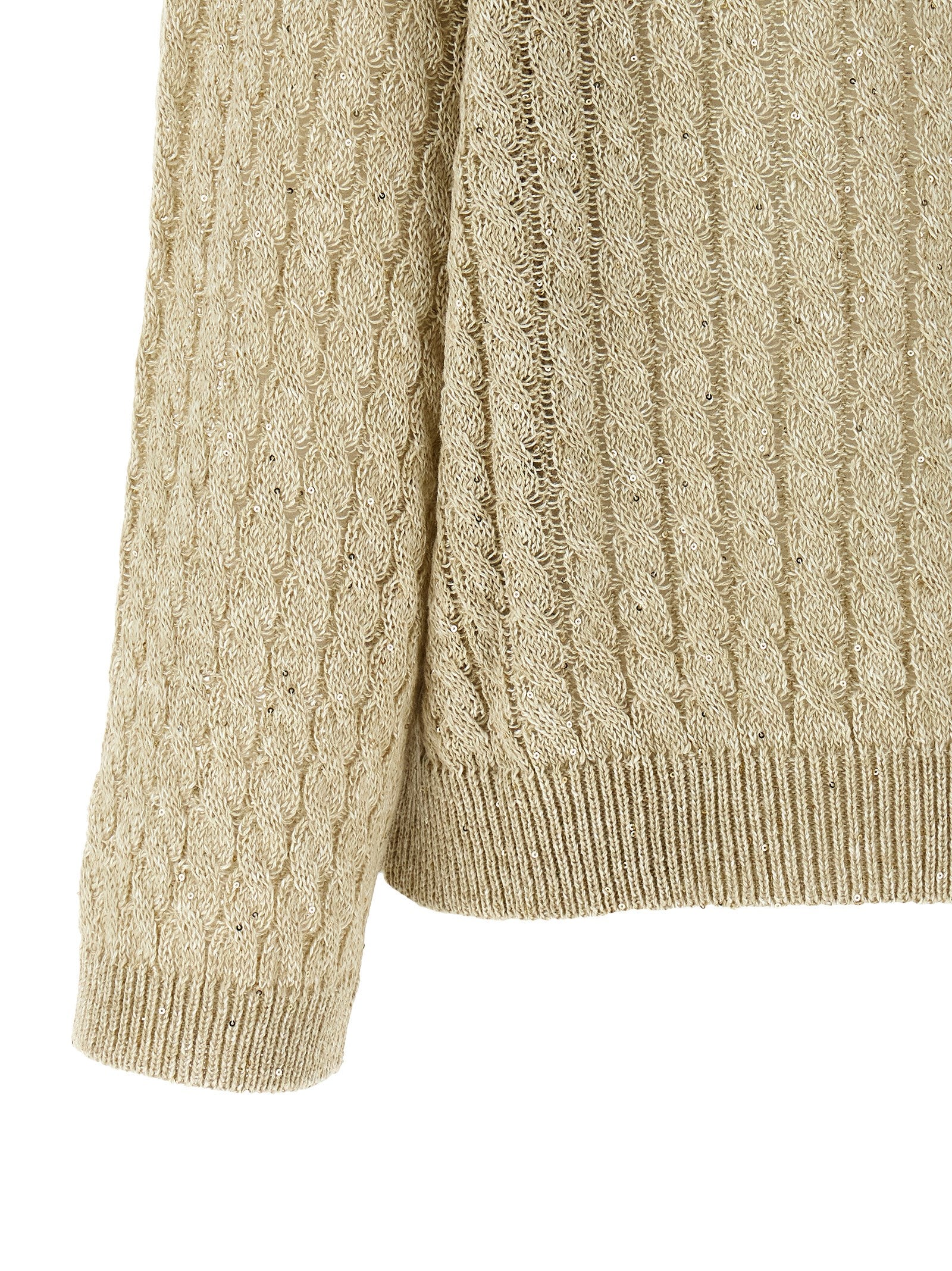 Brunello Cucinelli Beige Linen Women's Cardigan