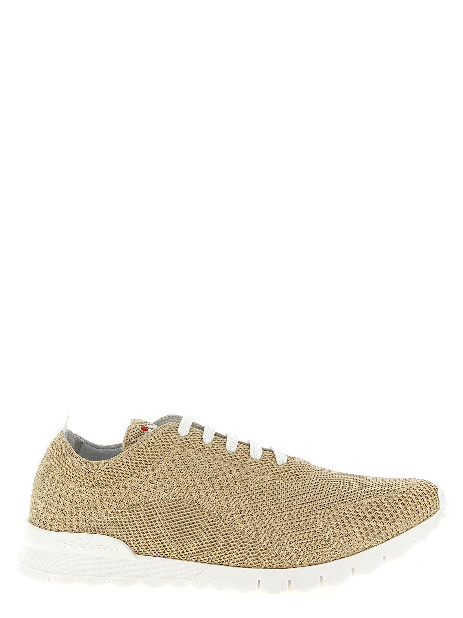 Kiton Beige Cotton Athletic Men's Sneakers