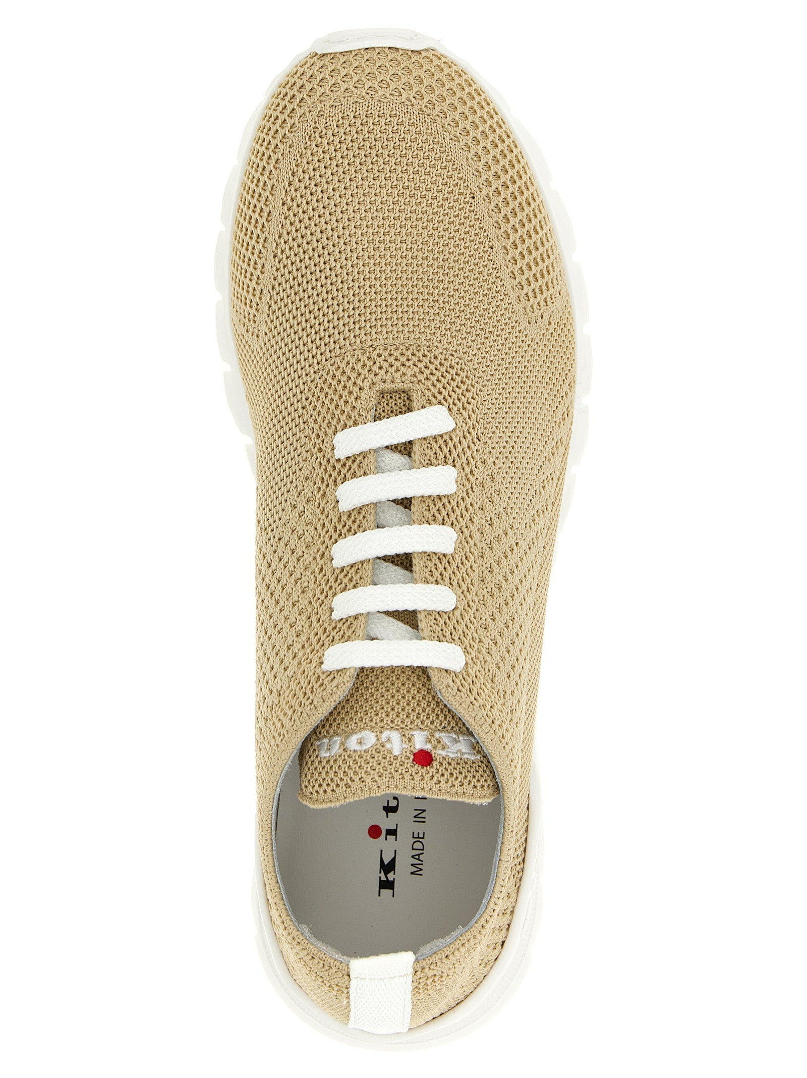 Kiton Beige Cotton Athletic Men's Sneakers