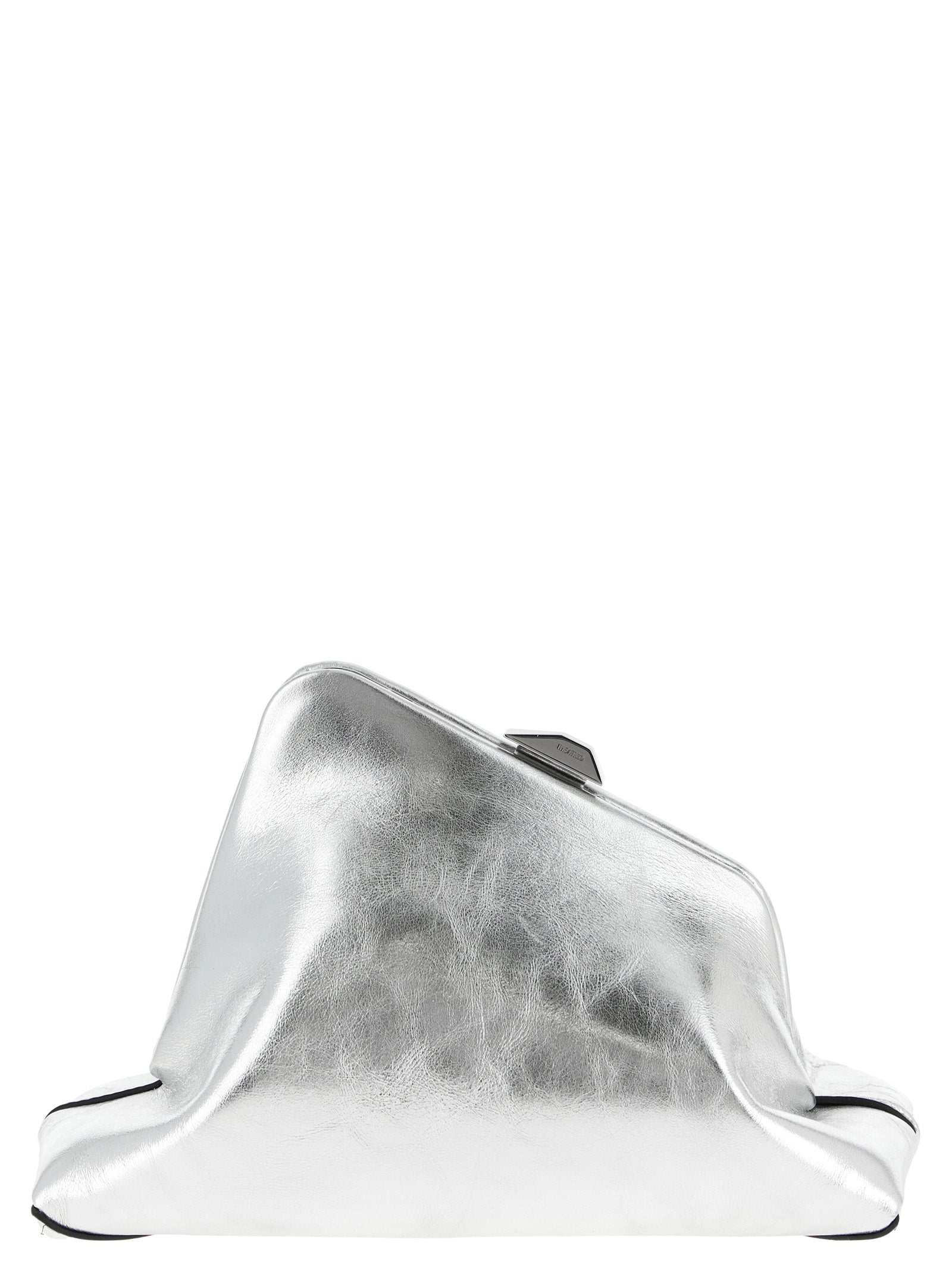 The Attico Silver Calfskin Clutch Women's Bag
