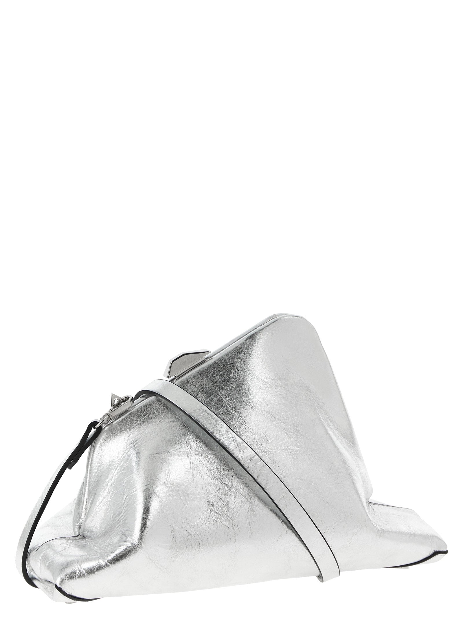 The Attico Silver Calfskin Clutch Women's Bag
