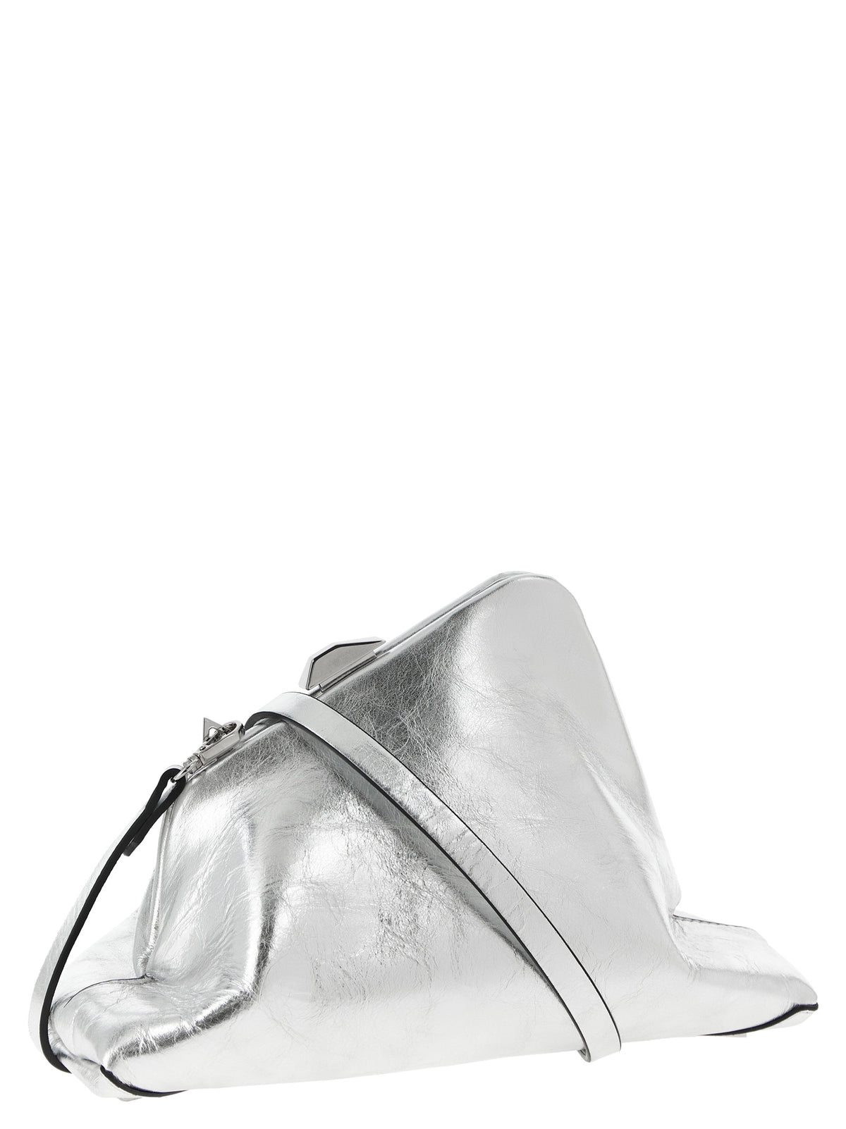 The Attico Silver Calfskin Clutch Women's Bag