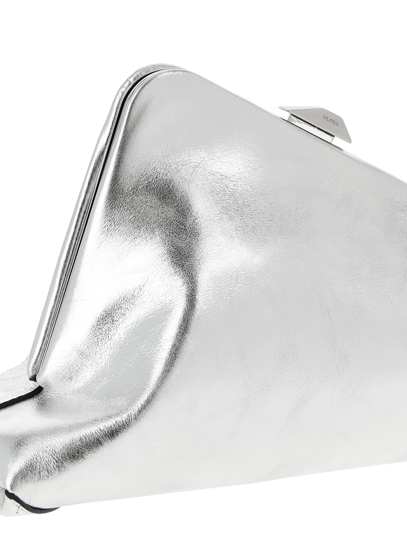 The Attico Silver Calfskin Clutch Women's Bag