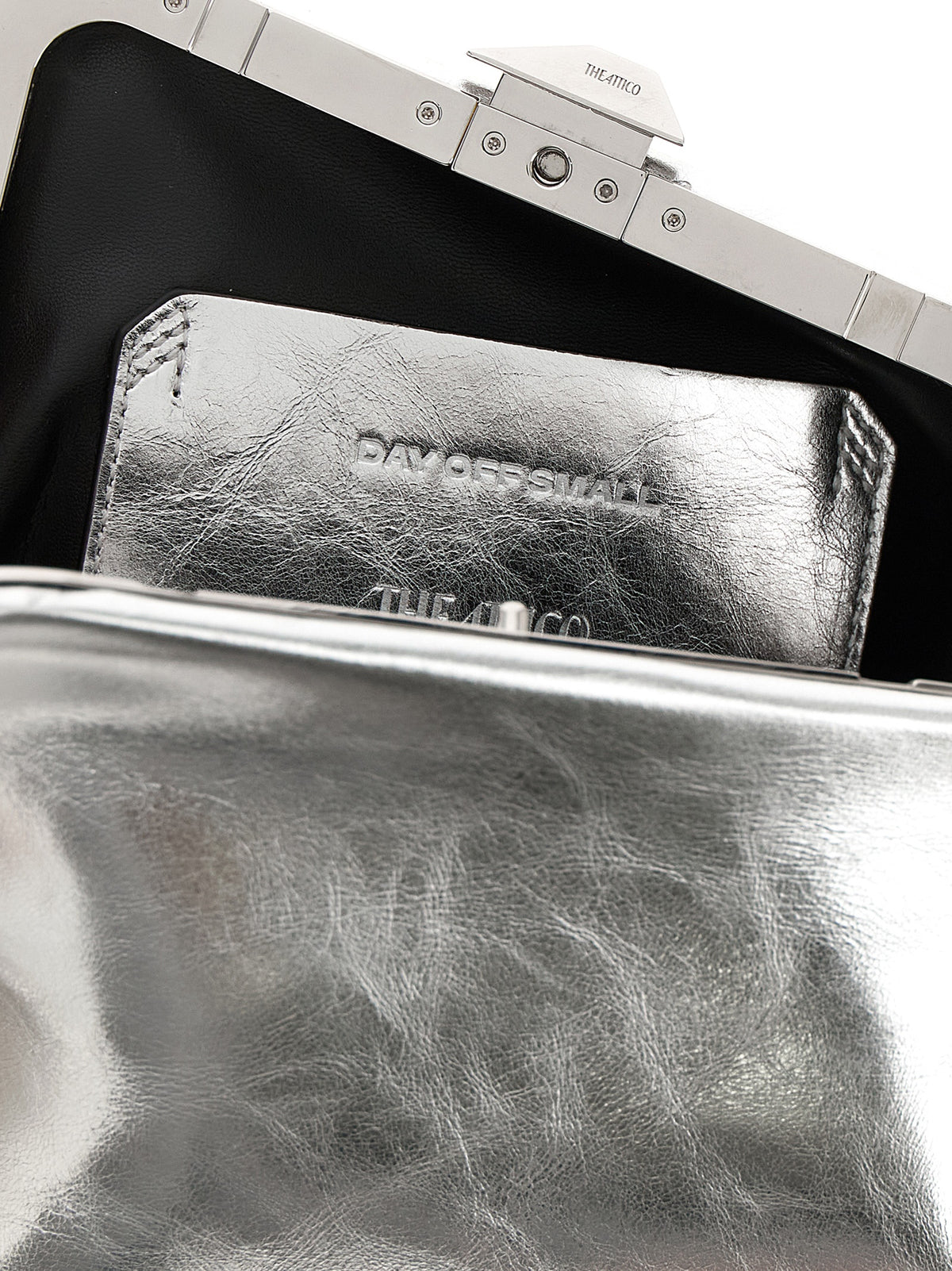 The Attico Silver Calfskin Clutch Women's Bag