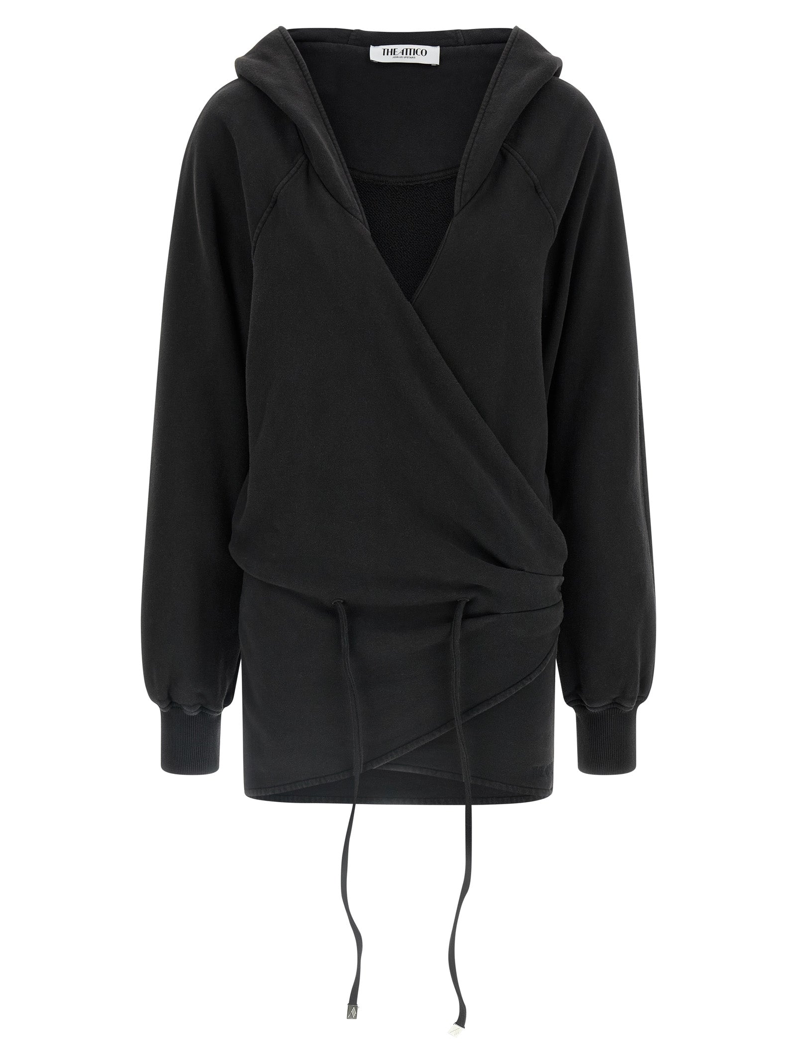 The Attico Black Cotton Short Women's Dress