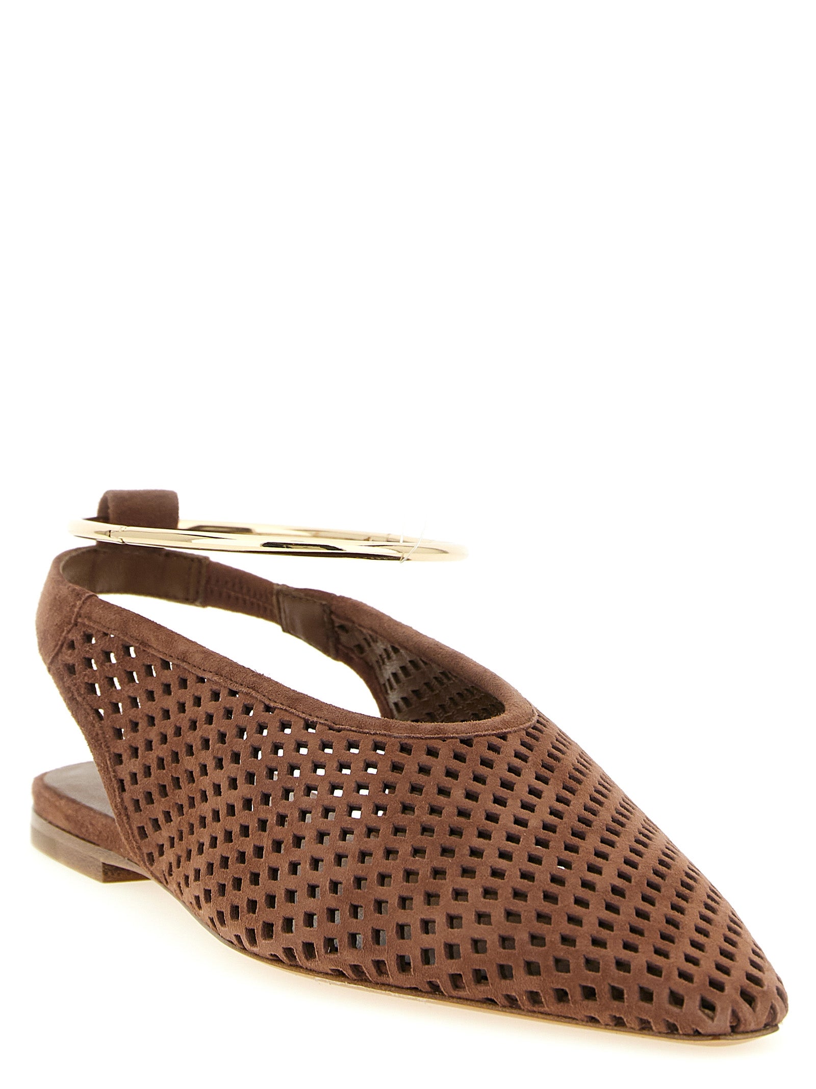 Jil Sander Brown Goatskin Ballet Women's Flats