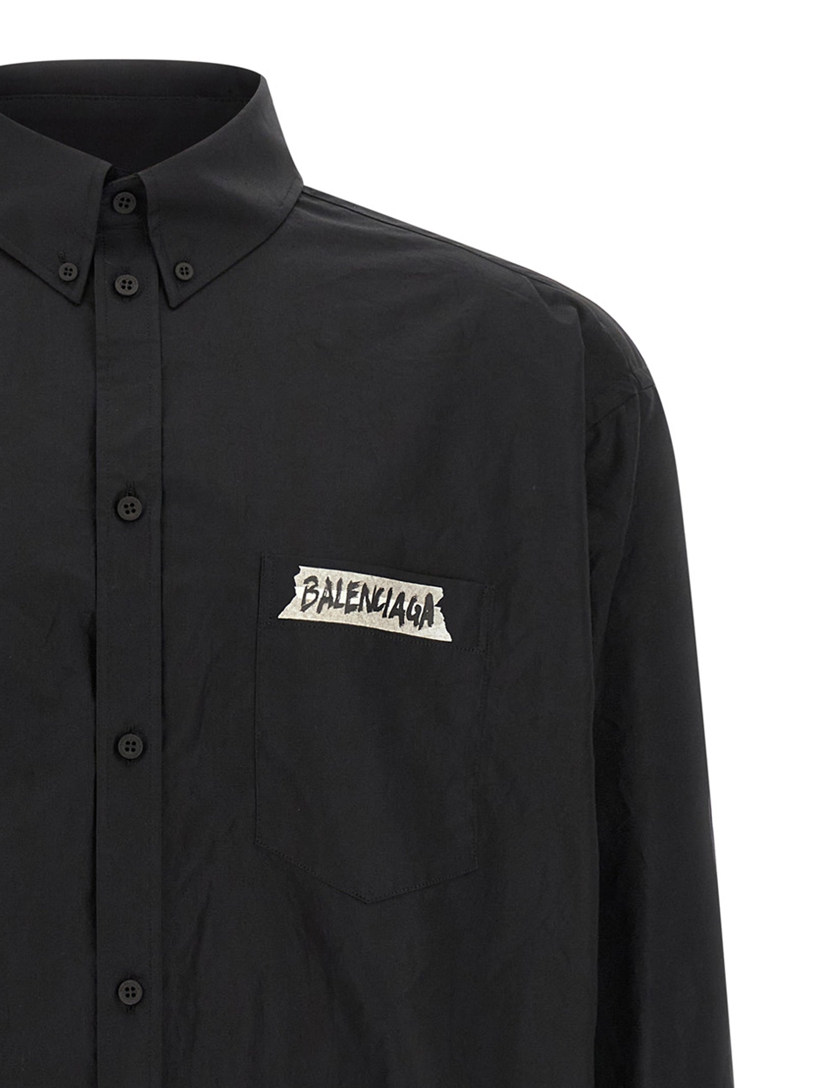 Balenciaga Black Cotton Men's Blouse