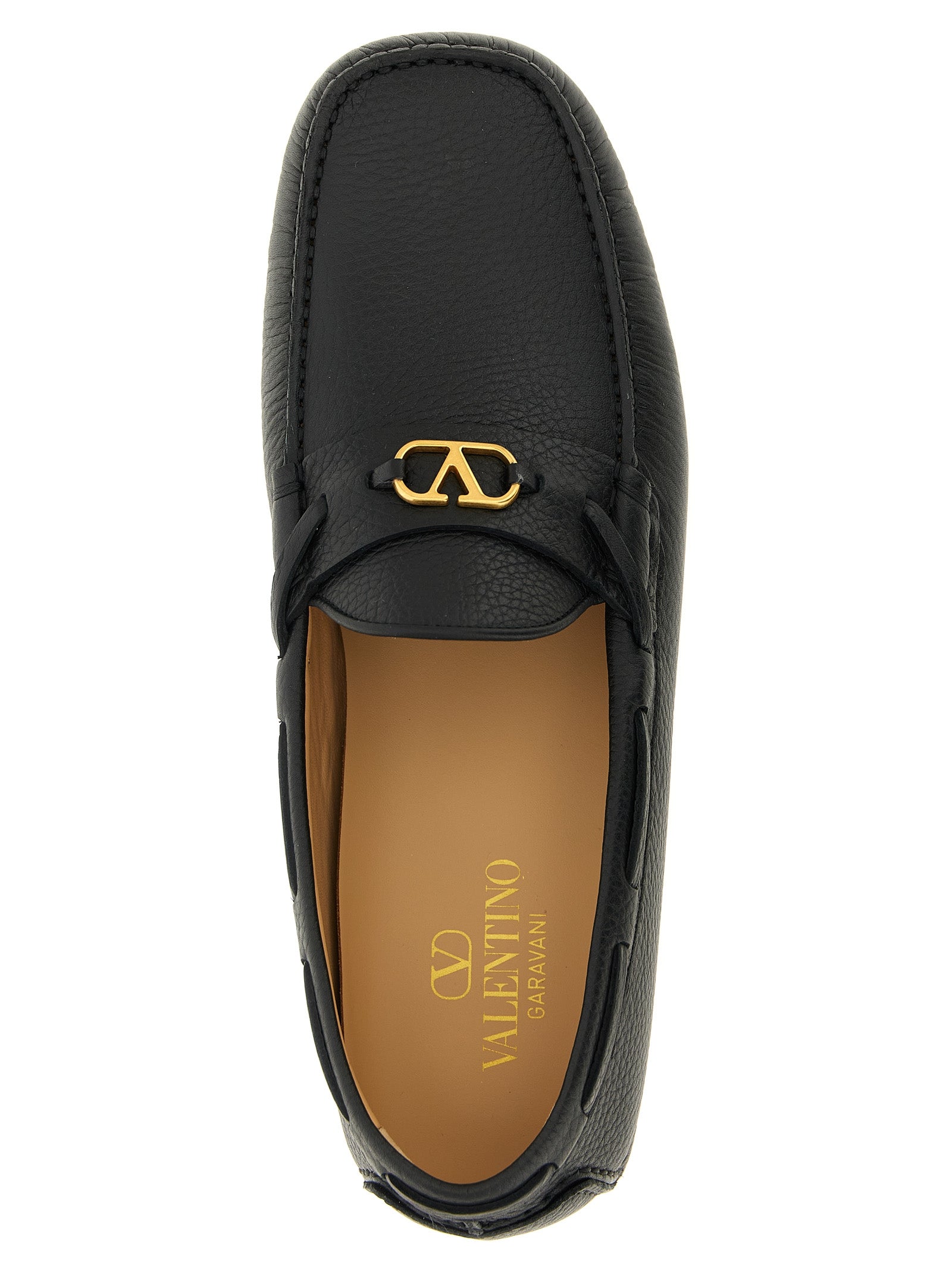 Valentino Garavani Black Calfskin Slip-On Men's Loafers