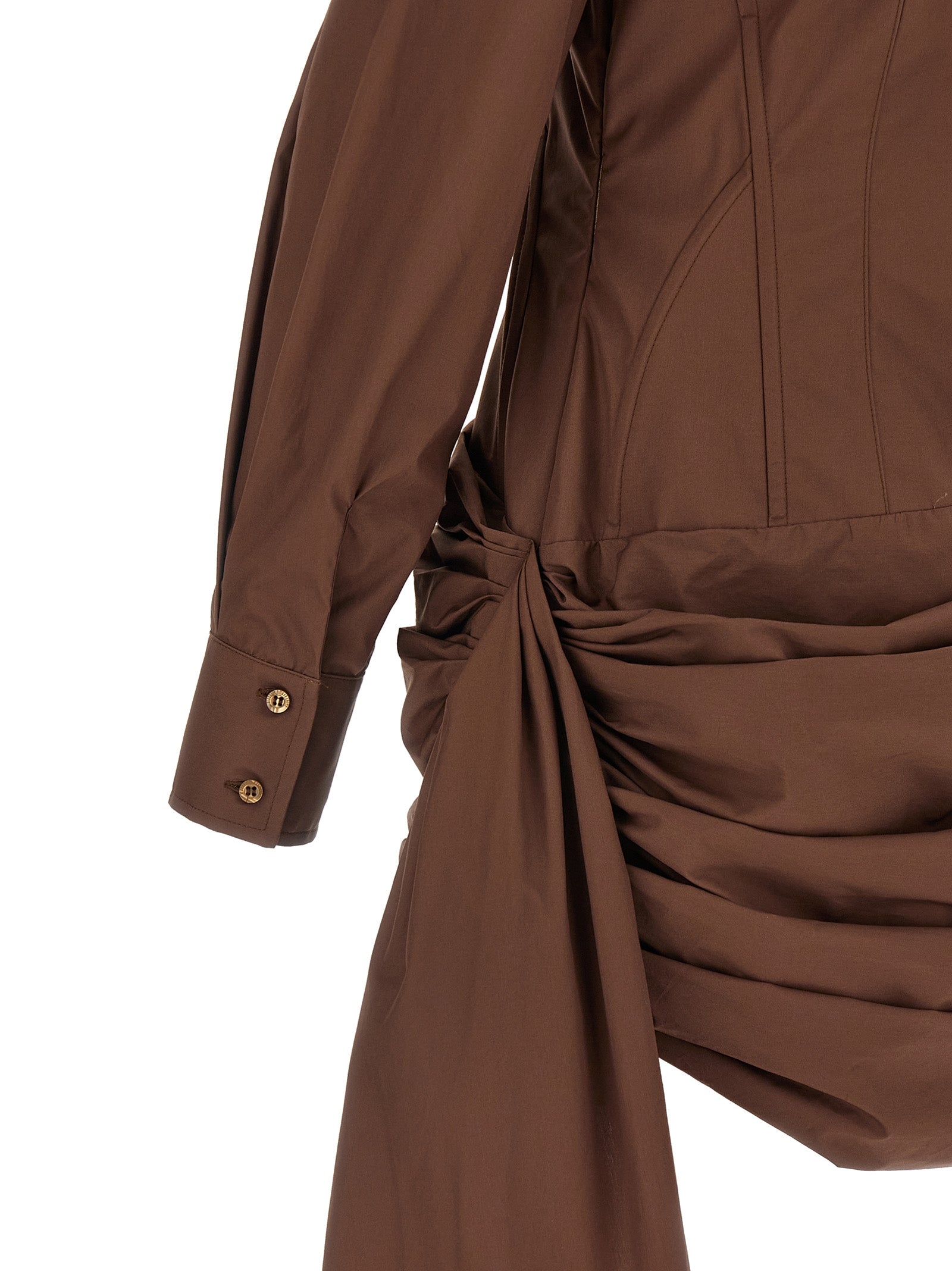 Giuseppe Di Morabito Brown Cotton Short Women's Dress