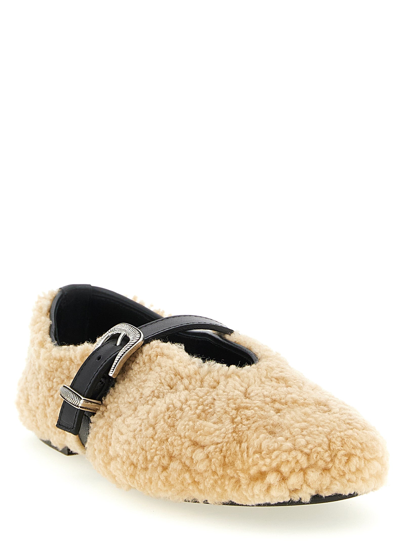 KATE CATE Beige Calfskin Ballet Women's Flats