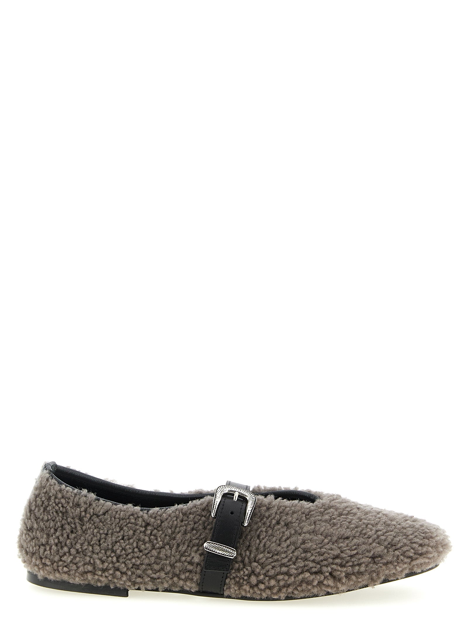 KATE CATE Gray Calfskin Ballet Women's Flats