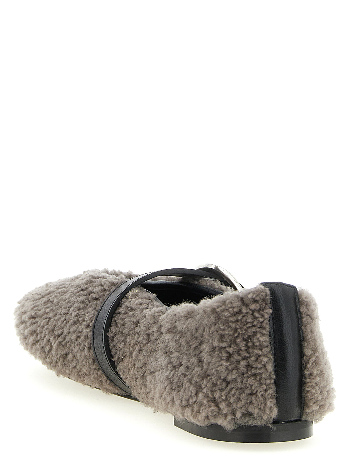 KATE CATE Gray Calfskin Ballet Women's Flats