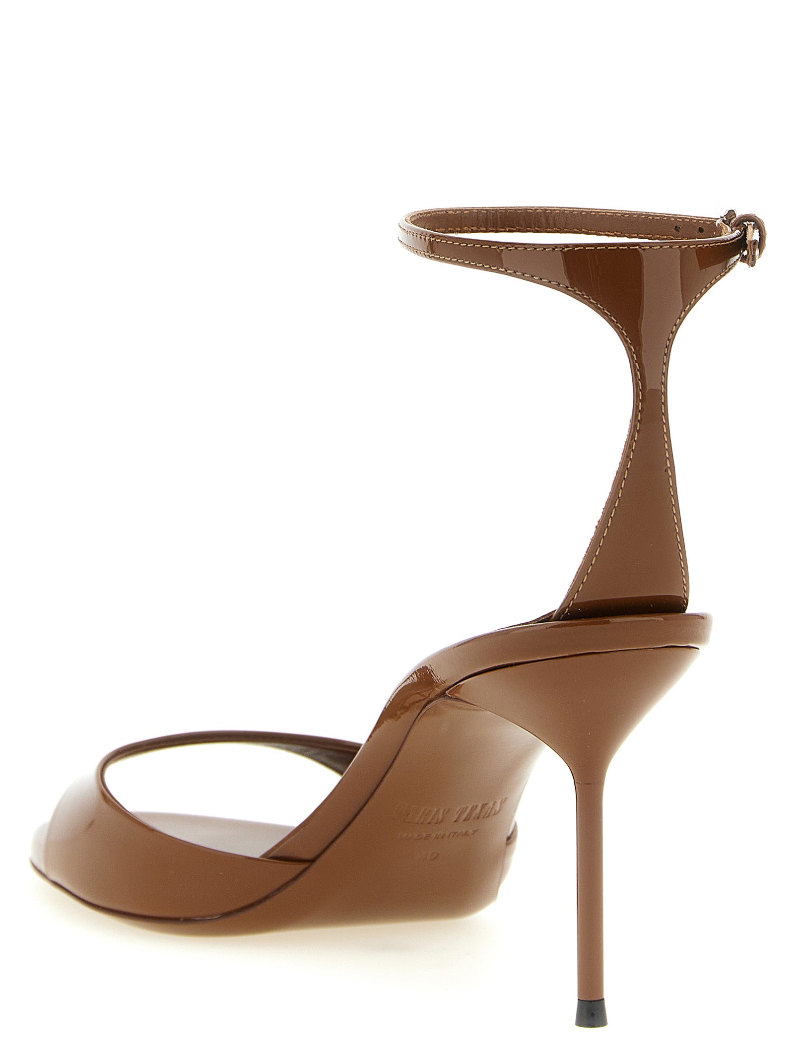 Paris Texas Brown Calfskin Stiletto Heel Women's Sandals