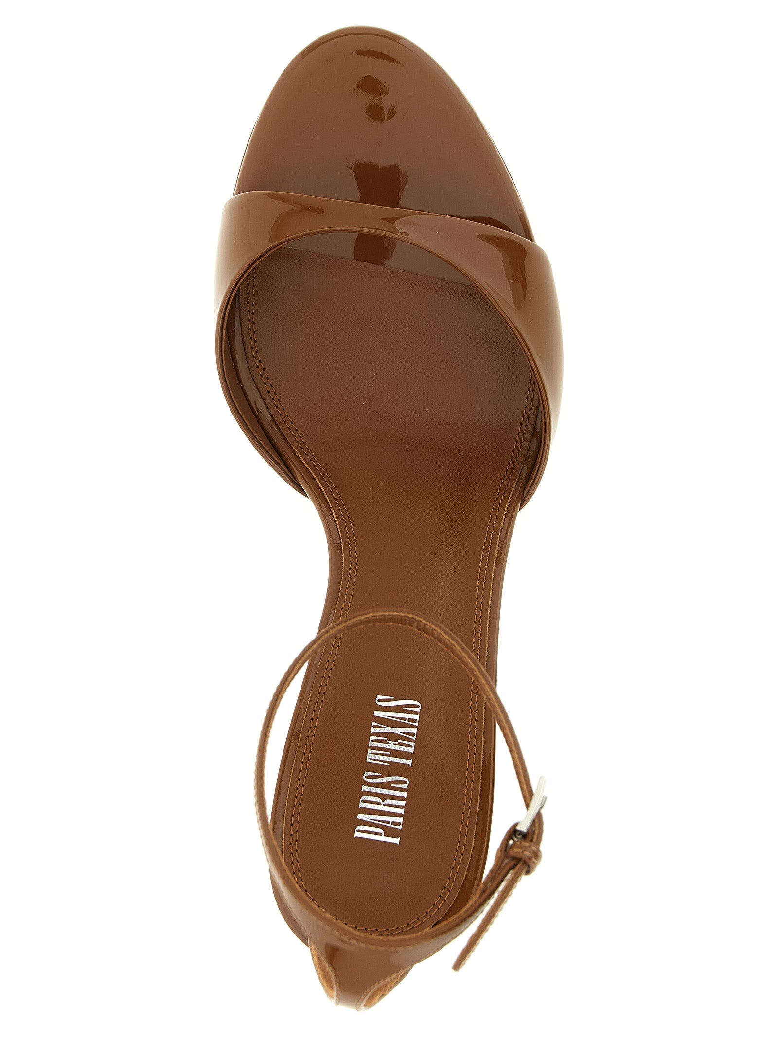 Paris Texas Brown Calfskin Stiletto Heel Women's Sandals