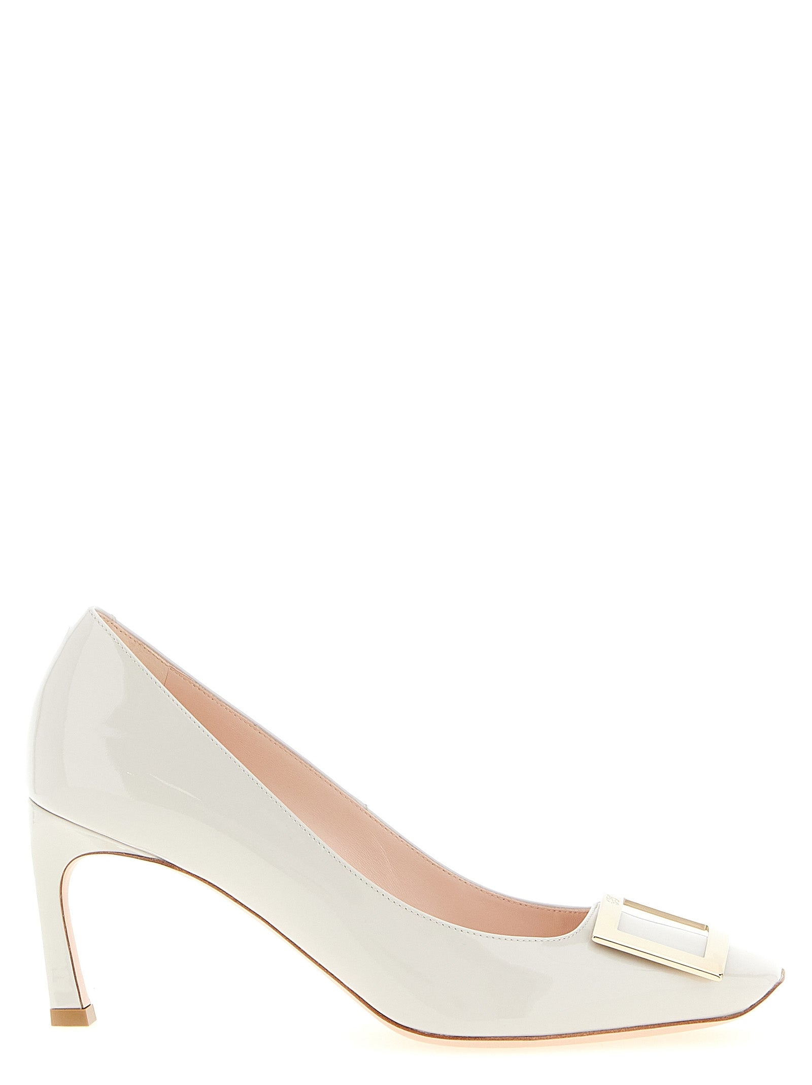 Roger Vivier Gray Calfskin Mid Heel Women's Pumps