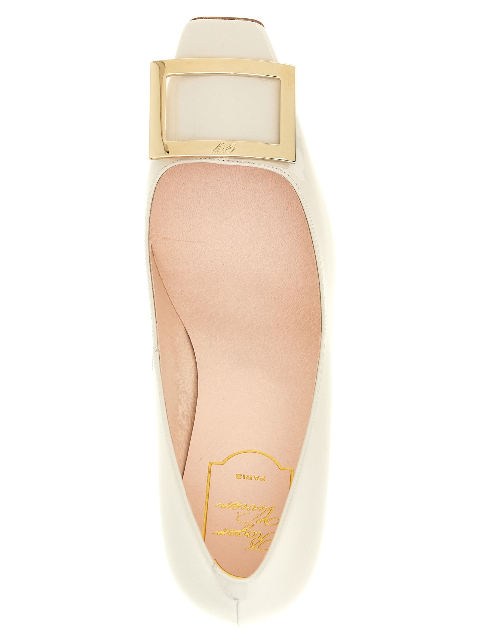 Roger Vivier Gray Calfskin Mid Heel Women's Pumps