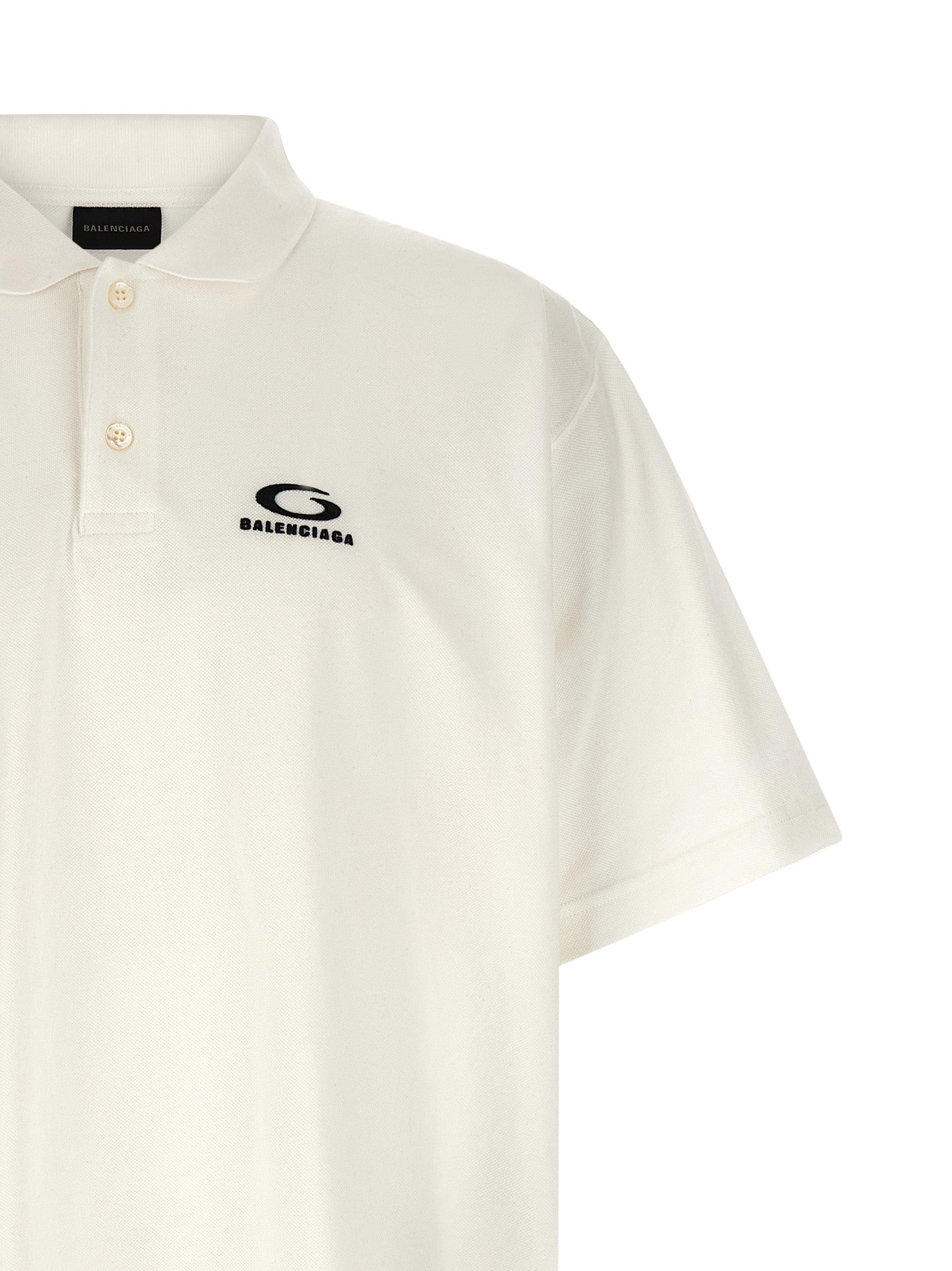 Balenciaga White Cotton Polo Men's Shirt