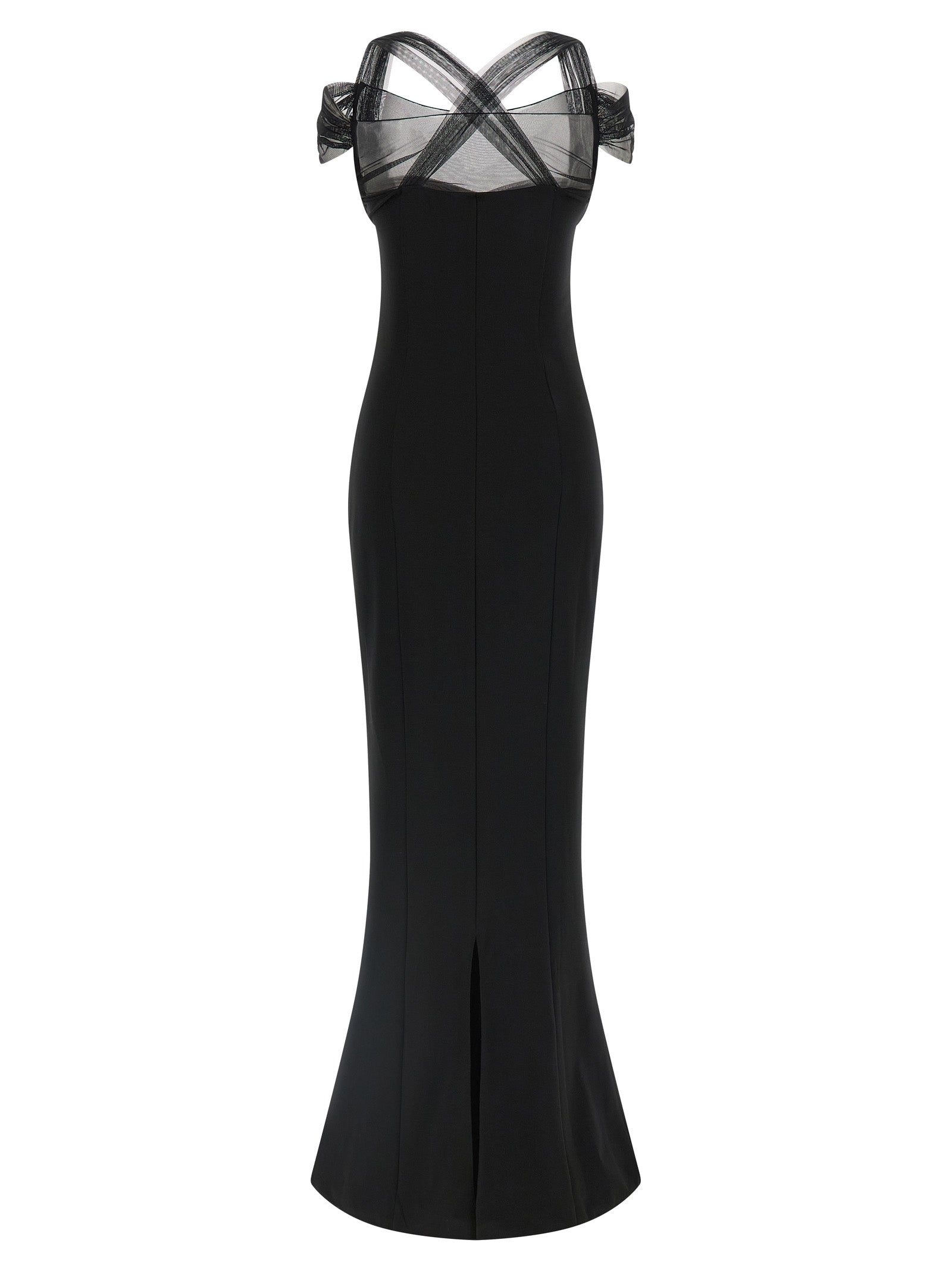 Nensi Dojaka Black Viscose Long Women's Dress