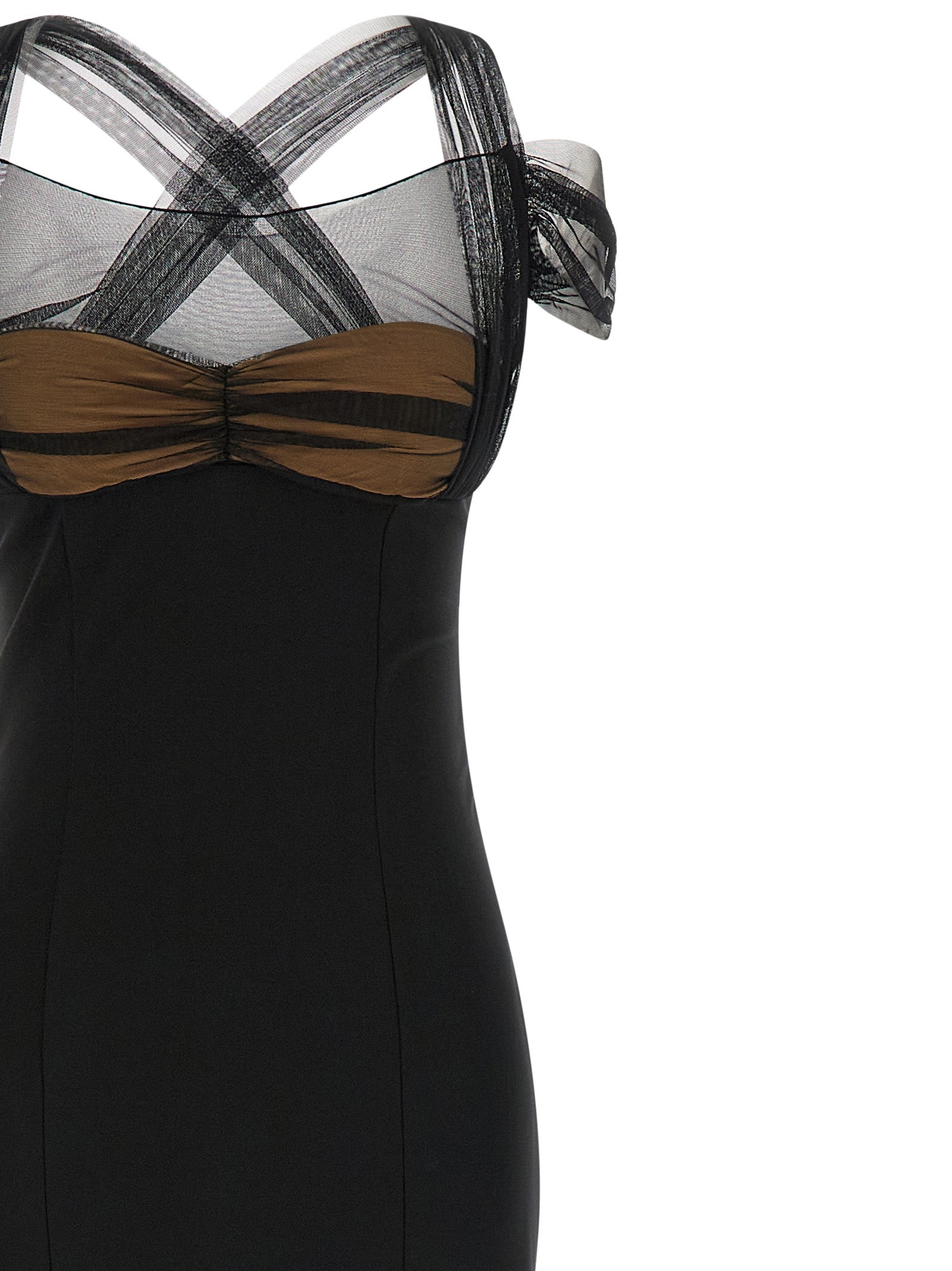 Nensi Dojaka Black Viscose Long Women's Dress