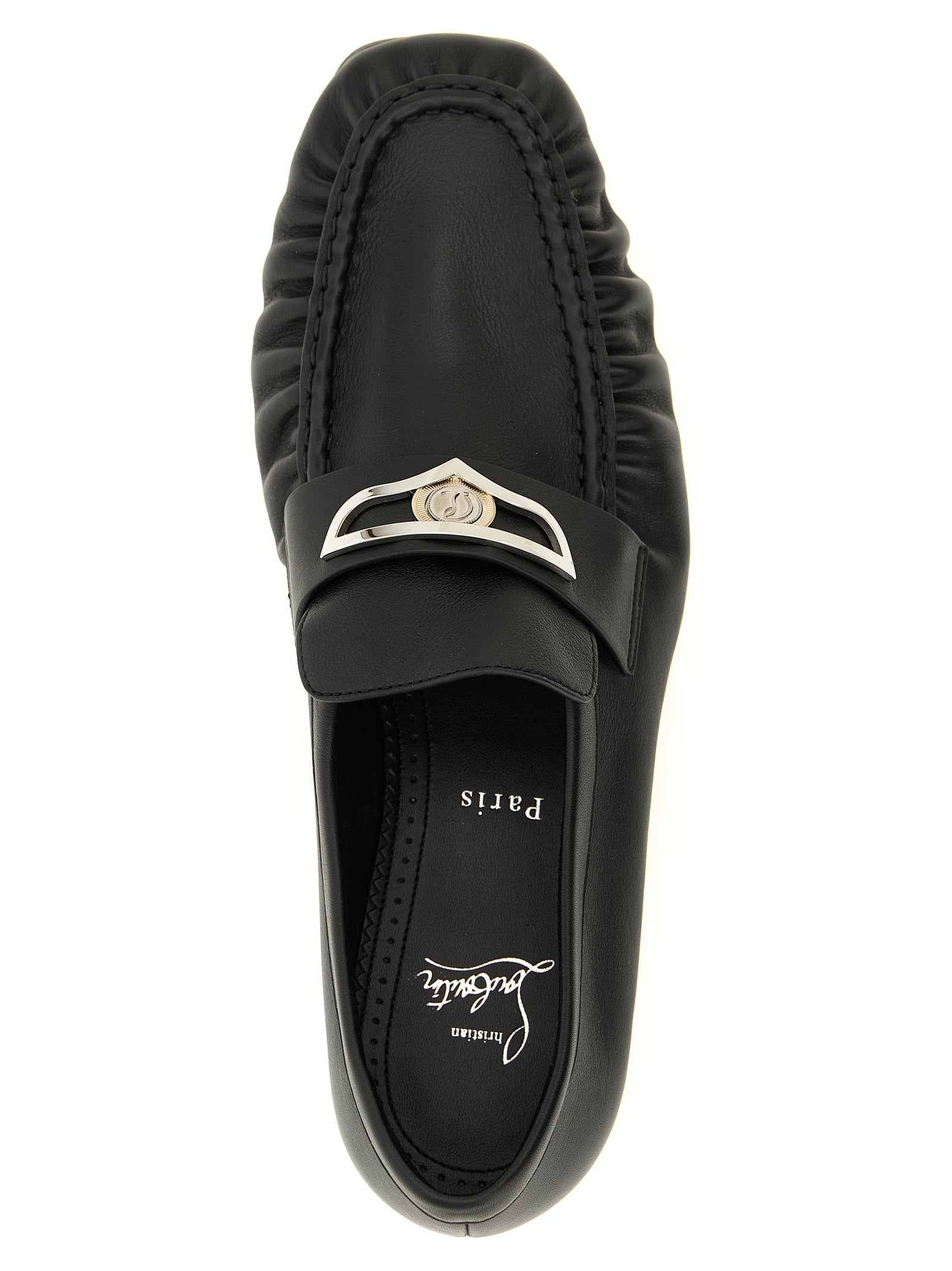 Christian Louboutin Black Calfskin Slip-On Men's Loafers