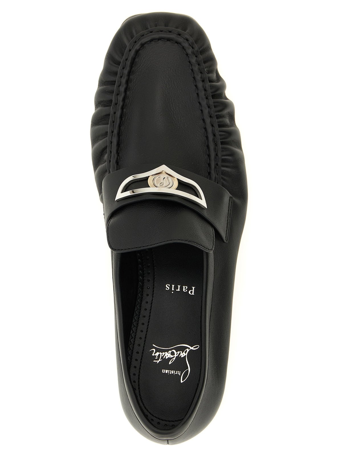 Christian Louboutin Black Calfskin Slip-On Men's Loafers