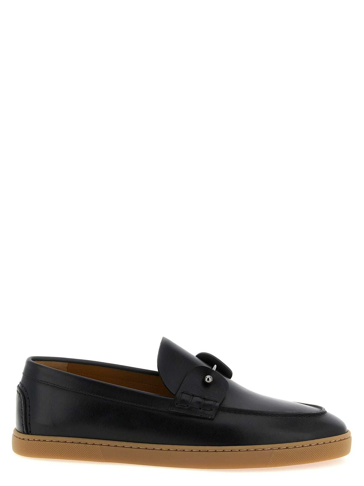 Christian Louboutin Black Calfskin Slip-On Men's Loafers