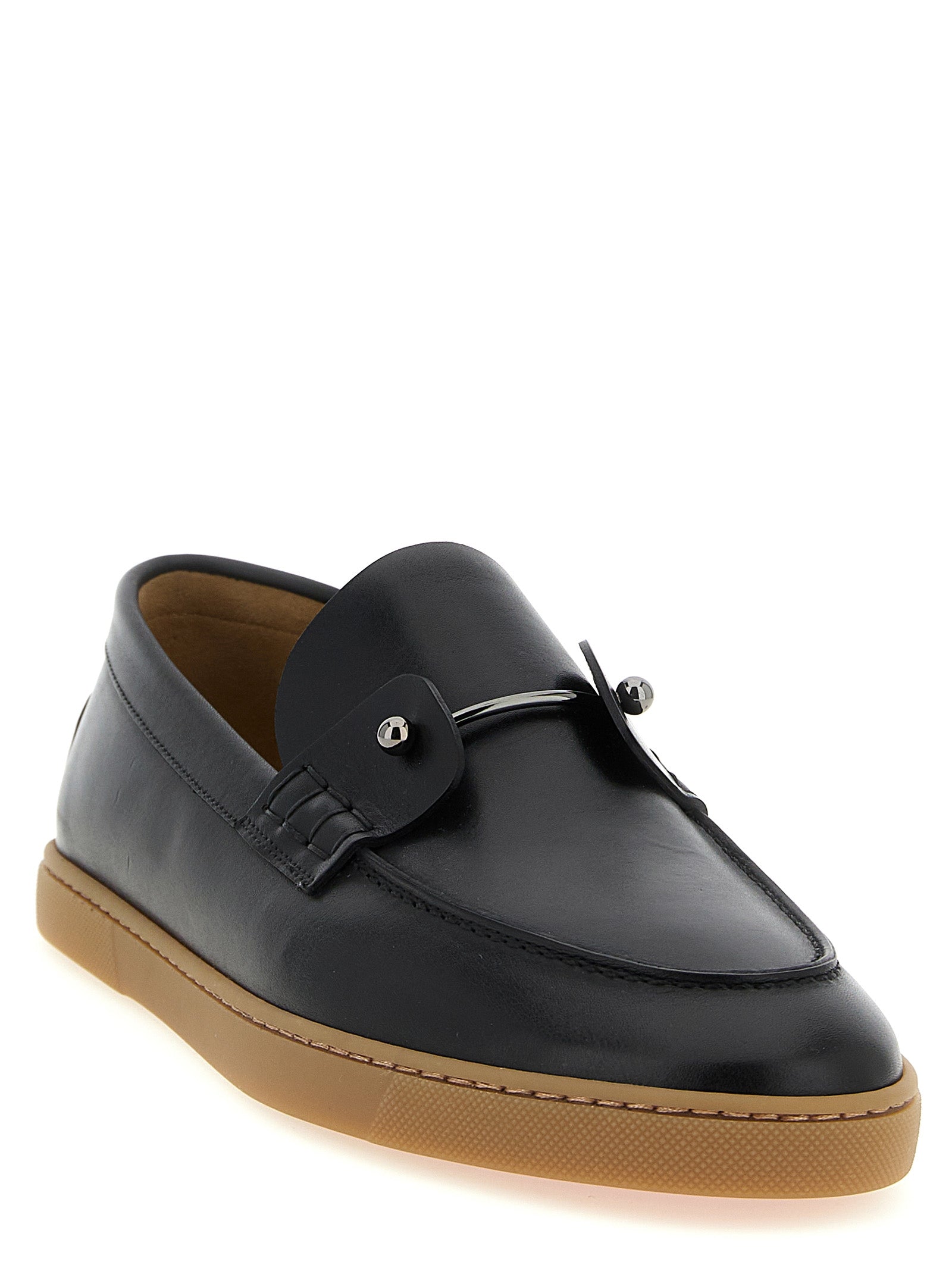 Christian Louboutin Black Calfskin Slip-On Men's Loafers